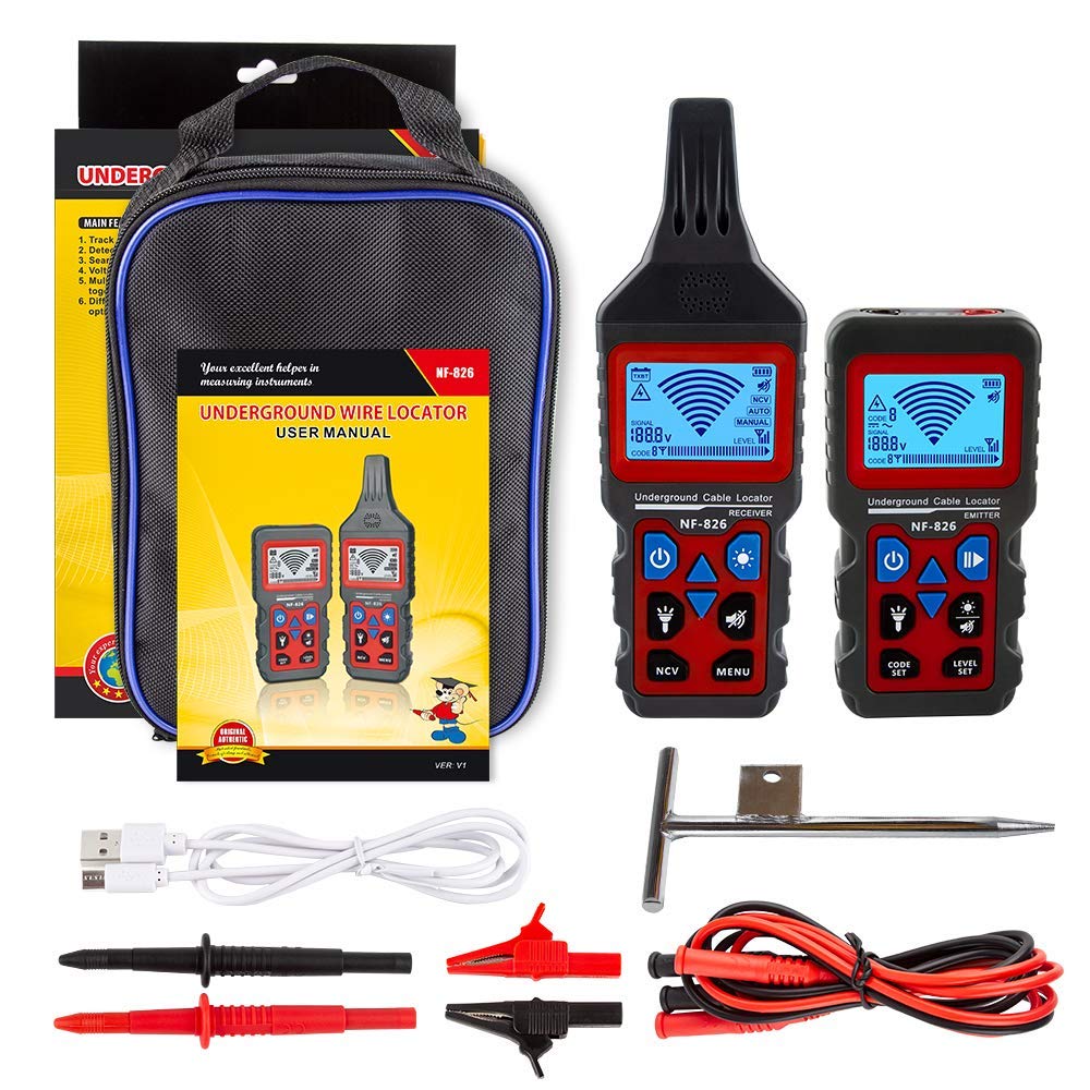 NOYAFA NF-826 Underground Cable Tester - Wire Locator & Pipeline Detector for Wall & Short Circuit Testing