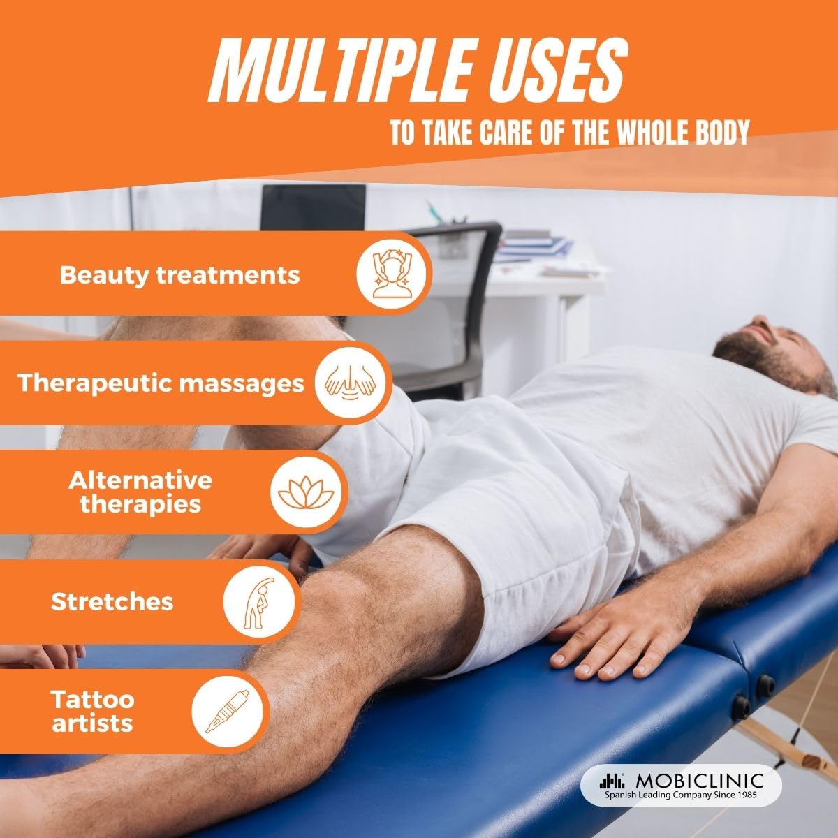 Mobiclinic® Portable Folding Massage Table - 73.23 x 23.62 Inch Adjustable Beauty Spa Bed with Headrest & Carry Bag - 330 lb Capacity Wooden Therapy Table for Professional Massage, Lash Extensions & Physiotherapy - Perfect for Salons, Spas & Home Use