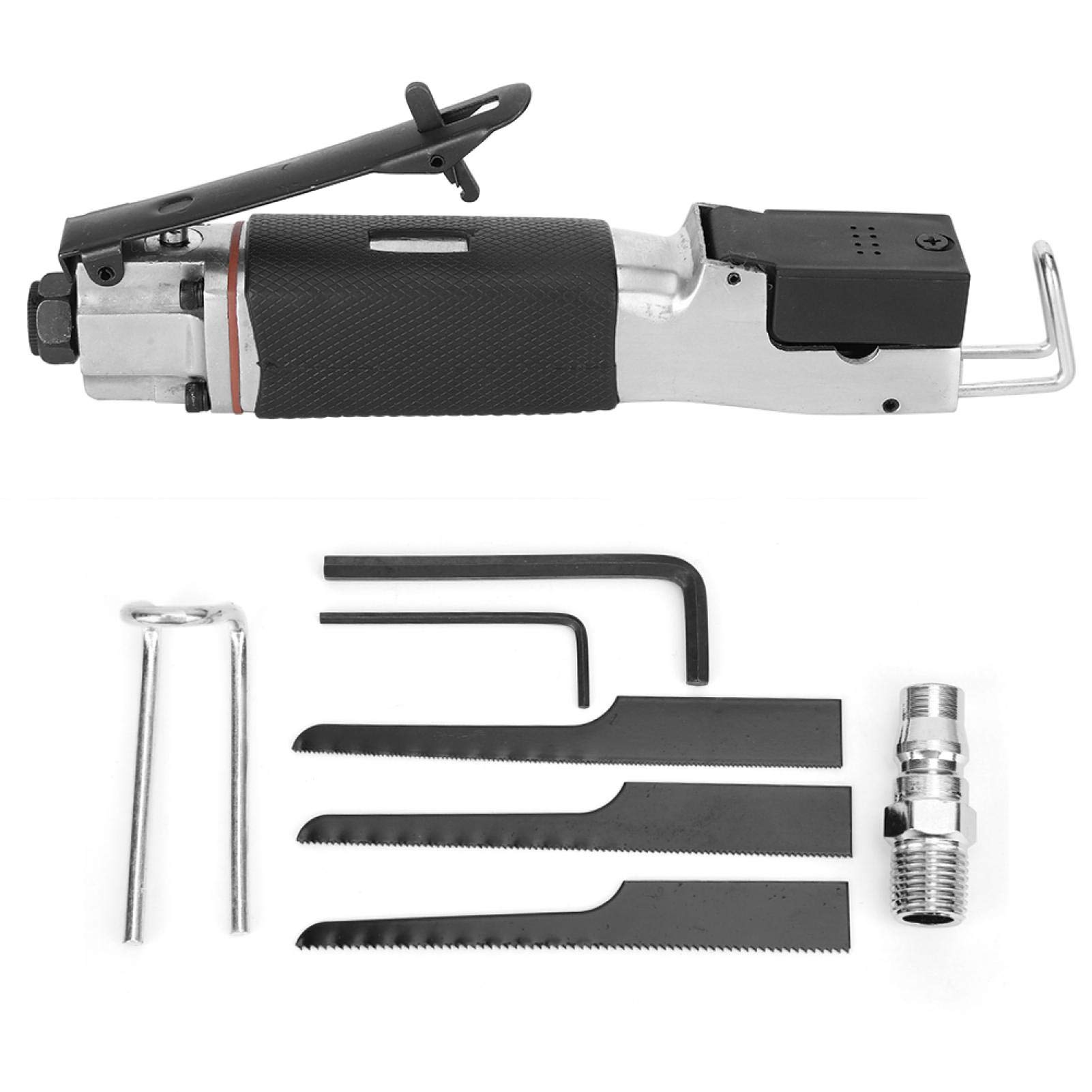 Air Reciprocating Saw - Heavy Duty Pneumatic Metal Cutting Tool with 3PC Saw Blades for Aluminum Sheet Metal | Ideal for HVAC, Auto Repair & Metal Fabrication