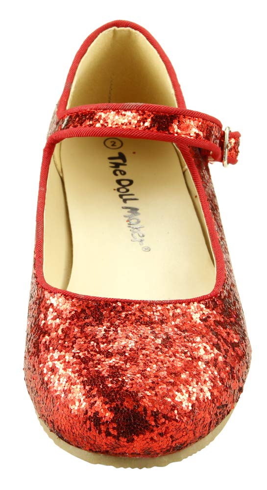 The Doll Maker Glitter Bean Flower T-Strap Flat Shoes - Stylish & Comfortable Women's Flats for Casual Wear, Office, and Date Nights