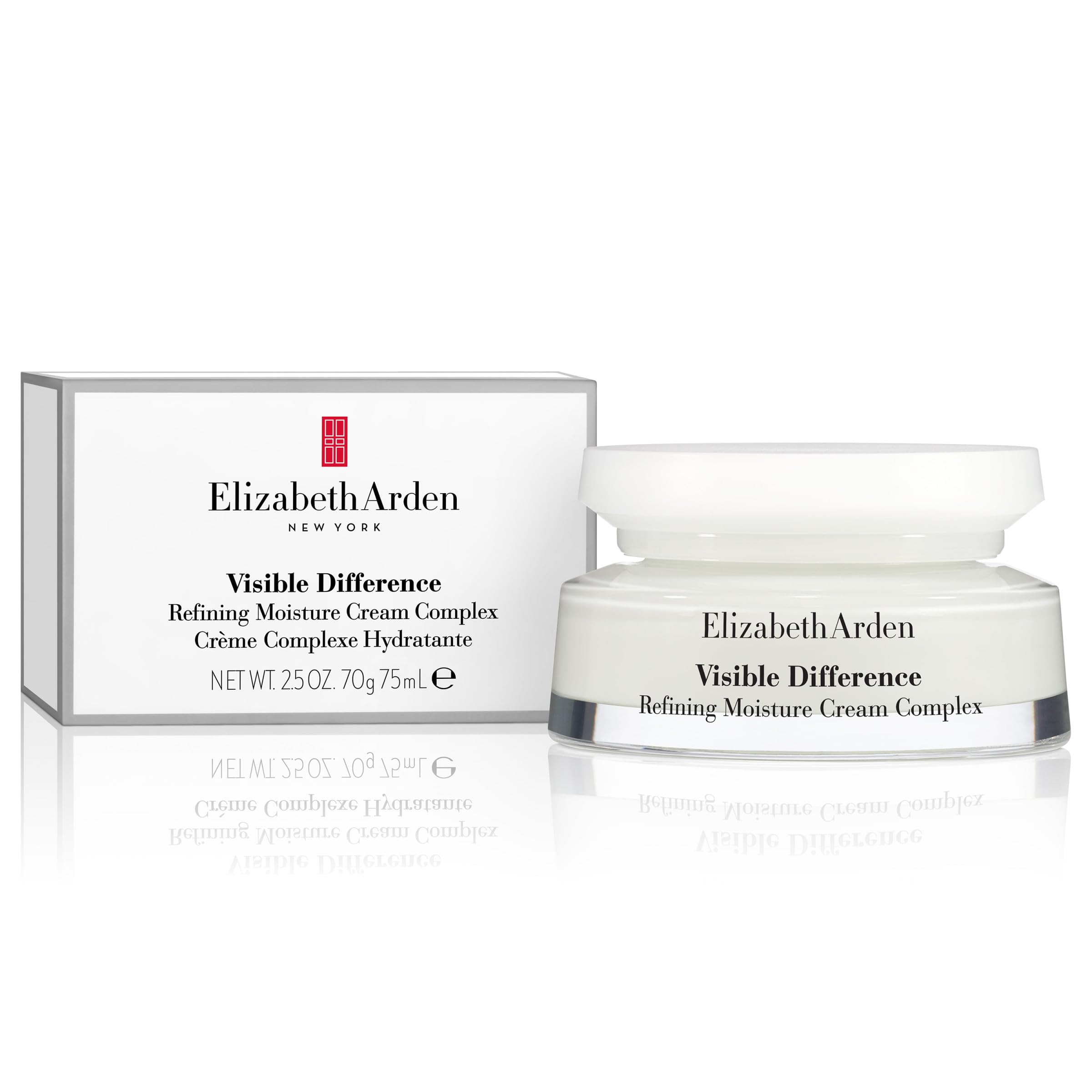 Elizabeth Arden Visible Difference Refining Moisture Cream Complex - Daily Face Moisturizer for Hydration & Anti-Aging - Dermatologist Tested, 2.5 Oz - Perfect for Dry Skin & Nighttime Skincare Routine