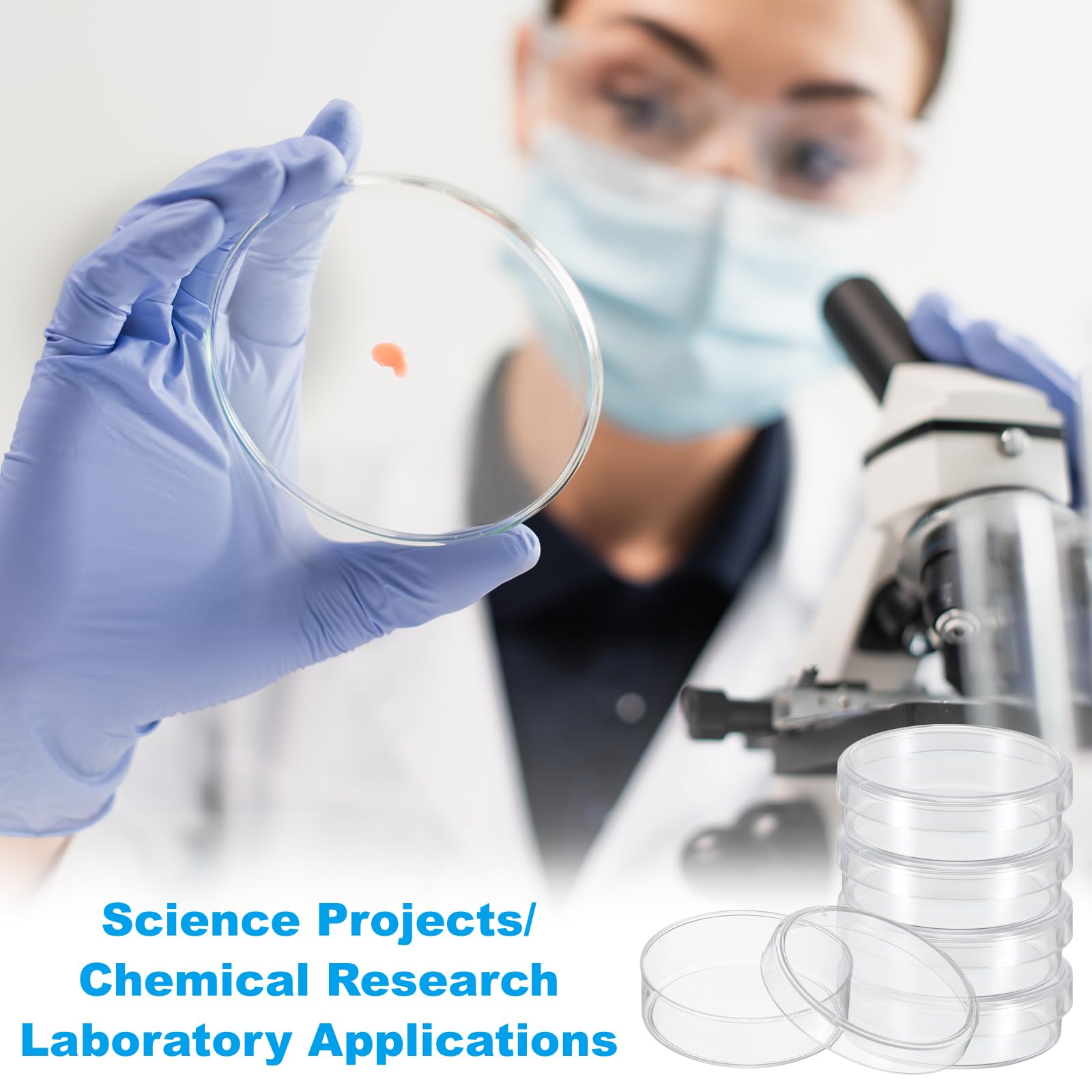 35mm Plastic Petri Dishes with Lid - 20 Pack Clear Lab Petri Plates for Tissue Culture & Science Experiments | Ideal for Microbiology, School Labs & STEM Education