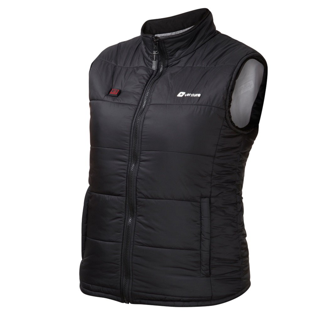 VentureHeat Women's Battery Heated Nylon Vest - Black, X-Large | USB Rechargeable Heating Jacket for Outdoor Activities, Hiking, Skiing & Winter Sports