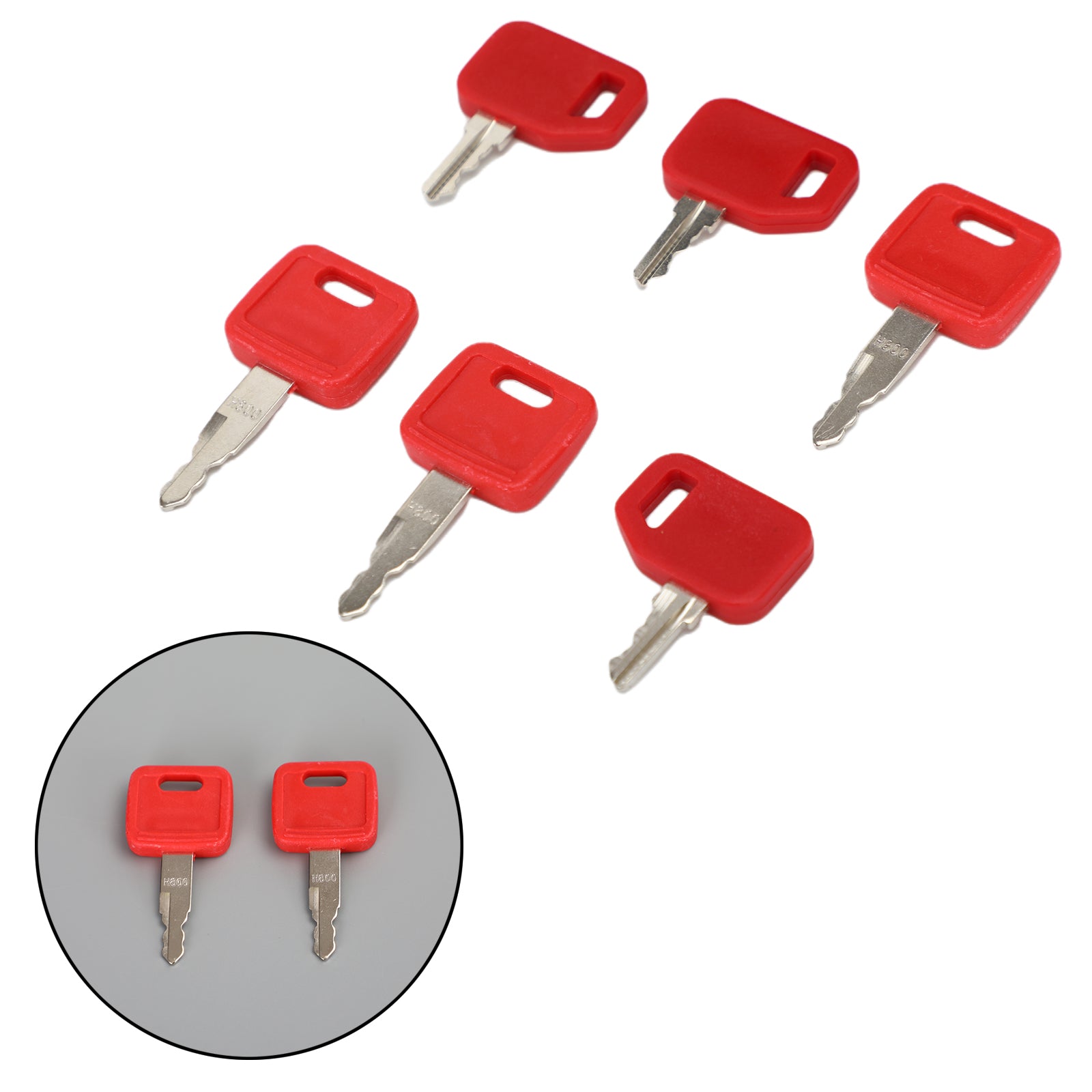 6 Heavy Duty Ignition Keys for John Deere Excavator, Loader & Dozer - Replacement Equipment Keys for Construction Machinery (Worksite, Farm, Industrial Use)