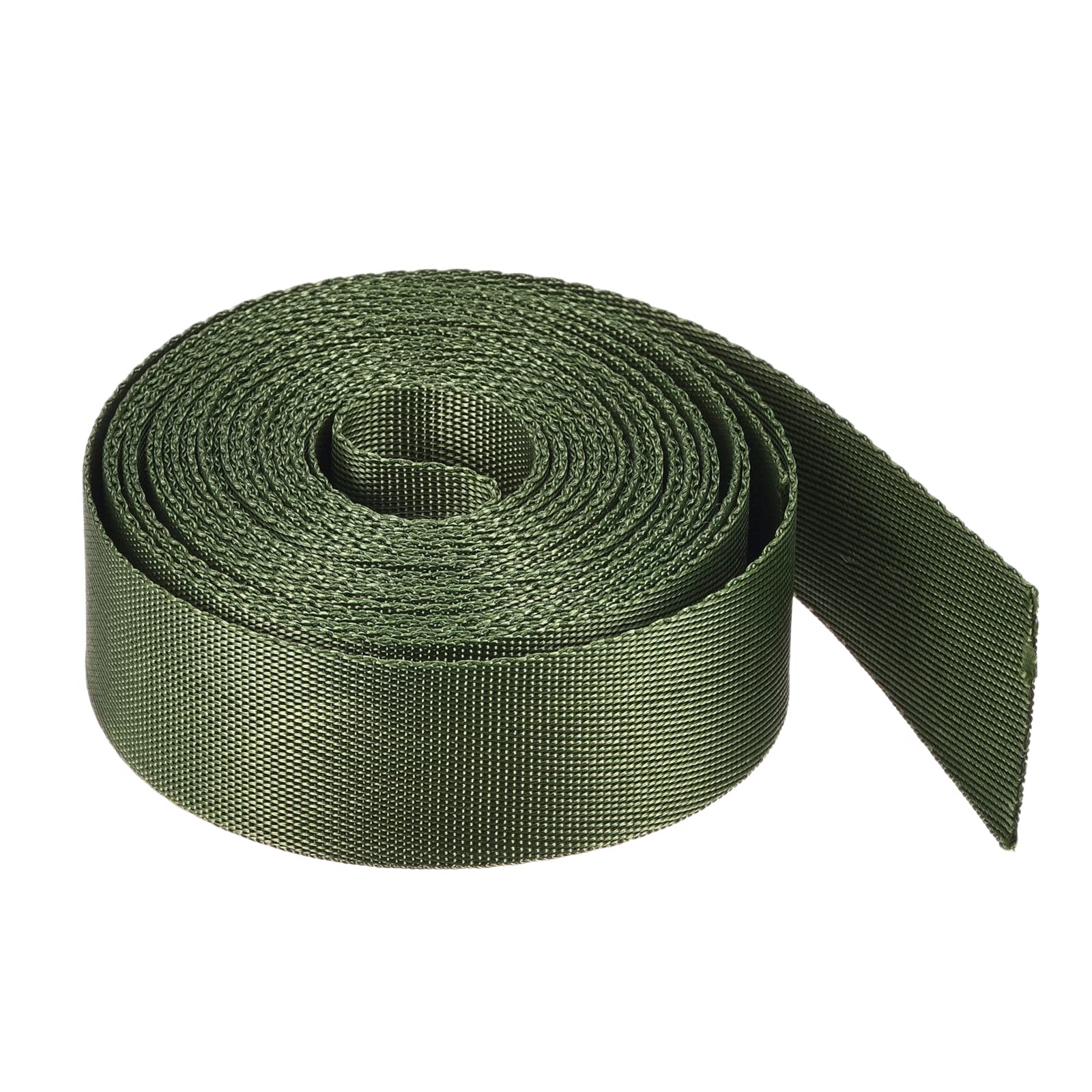 1 Inch x 4 Yards Dark Green Nylon Webbing Strap for Backpacks, Cargo Straps & Luggage Racks - Heavy Duty Flat Nylon Belt for DIY, Outdoor Gear & Travel Accessories