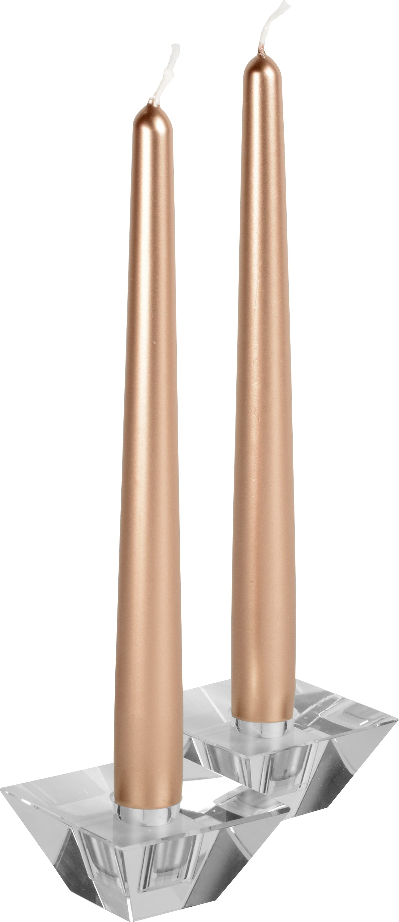 12 Inch Metallic Copper Taper Candles for Wedding Centerpieces, Romantic Dinners & Holiday Decor - Elegant Long Candlesticks for Table Settings