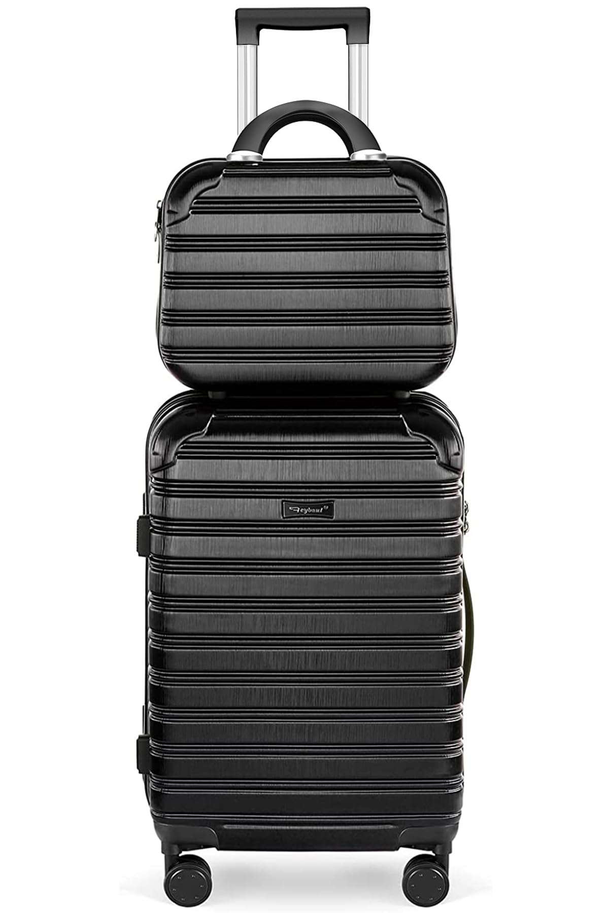 2-Piece Lightweight Hard Shell Spinner Luggage Set - 14 & 20 Inch Carry On Suitcases with TSA Lock, PC+ABS Construction, Airline Approved (22x14x9 Inches) - Perfect for Business Travel & Weekend Getaways - Black