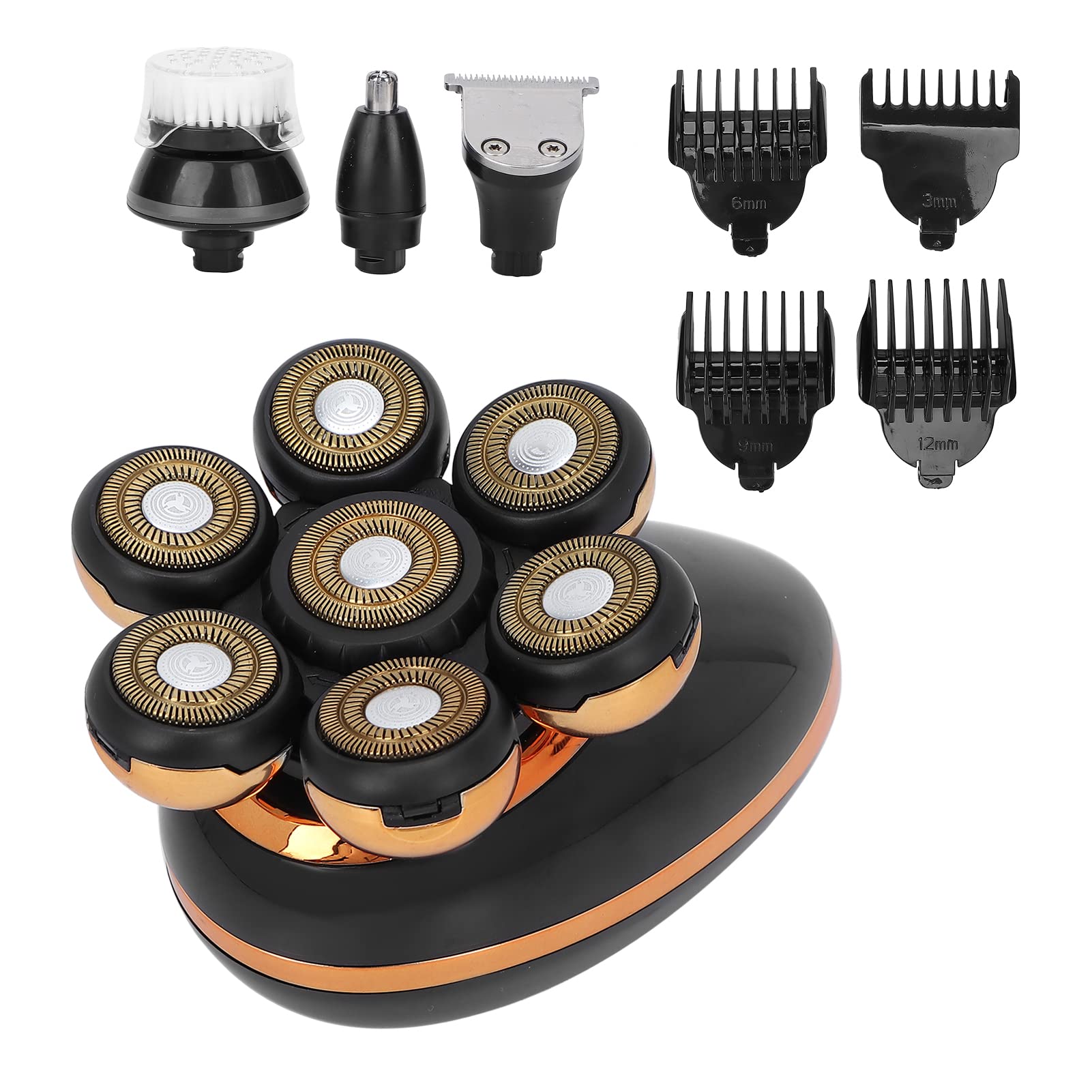 5-in-1 Electric Head Shaver for Men - IPX7 Waterproof Cordless Razor with Trimmer - Perfect Gift for Boyfriend, Father & Elderly - Home, Travel & Gym Use