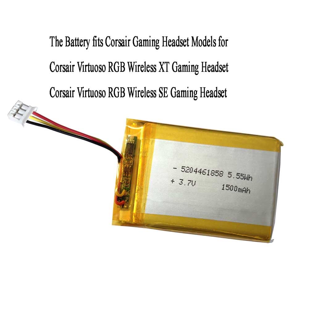 1500mAh Replacement Battery for Corsair Virtuoso RGB Wireless XT & SE Gaming Headset - Compatible with Virtuoso RGB SE Wireless Headphones - Perfect for Extended Gaming Sessions & Wireless Audio Use