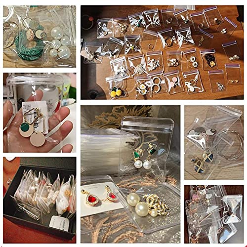 GSXRB 100-Pack Clear PVC Anti-Tarnish Jewelry Bags for Rings & Earrings - 3.14x4.72 Inch Plastic Jewelry Pouches - Perfect for Storage, Travel & Gift Packaging