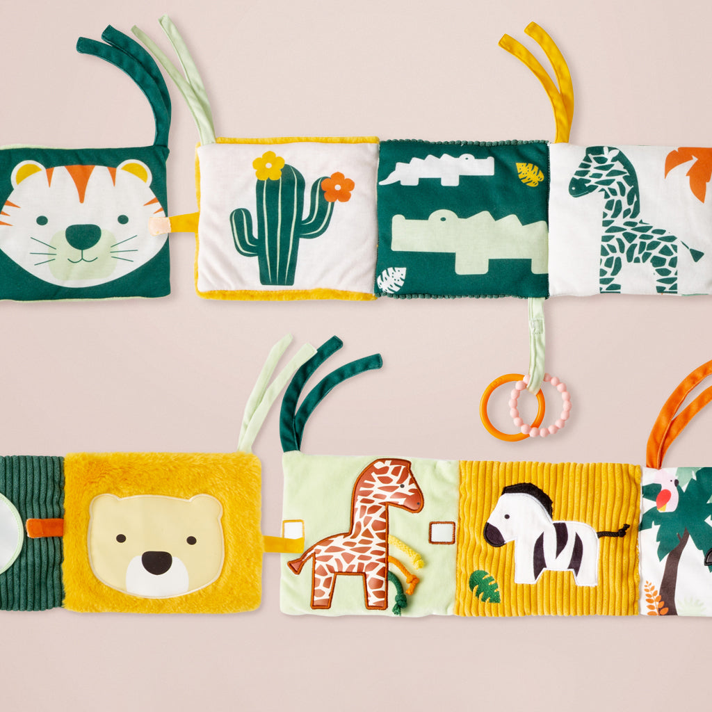 Little Big Friends Soft 2-in-1 Activity Book - Jungle Animals Theme for Kids | Interactive Learning & Play | Perfect for Travel, Preschool & Quiet Time Activities