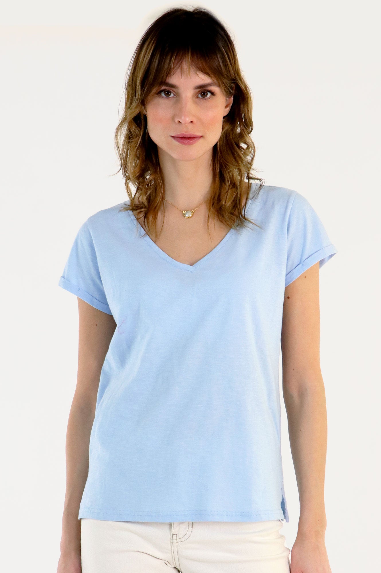 Organic Cotton V-Neck T-Shirt for Men - Soft & Comfortable Blue Tee - Perfect for Casual Wear, Gym & Everyday Outfits