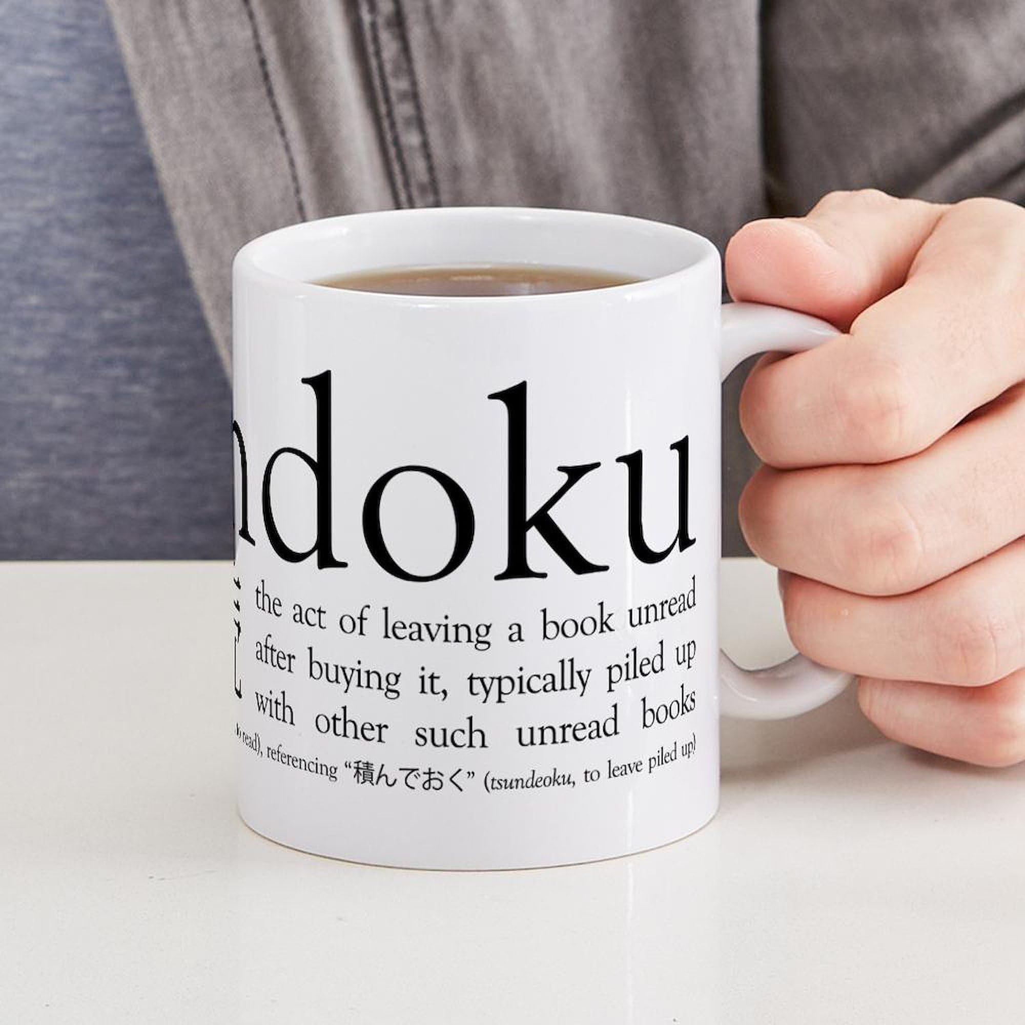 Tsundoku 11 oz (325 ml) Ceramic Coffee Mug - Perfect for Book Lovers & Tea Drinkers - Ideal for Reading Nooks, Libraries & Cozy Home Offices