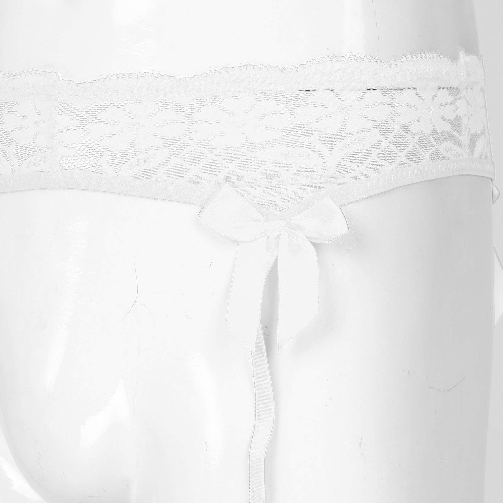 ACSUSS Men's Sheer Lace Suspenders - Adjustable Elastic Waistband Garter Belt with Bowknot for Stockings | Sissy Lingerie | Perfect for Crossdressing, Cosplay & Sensual Nights