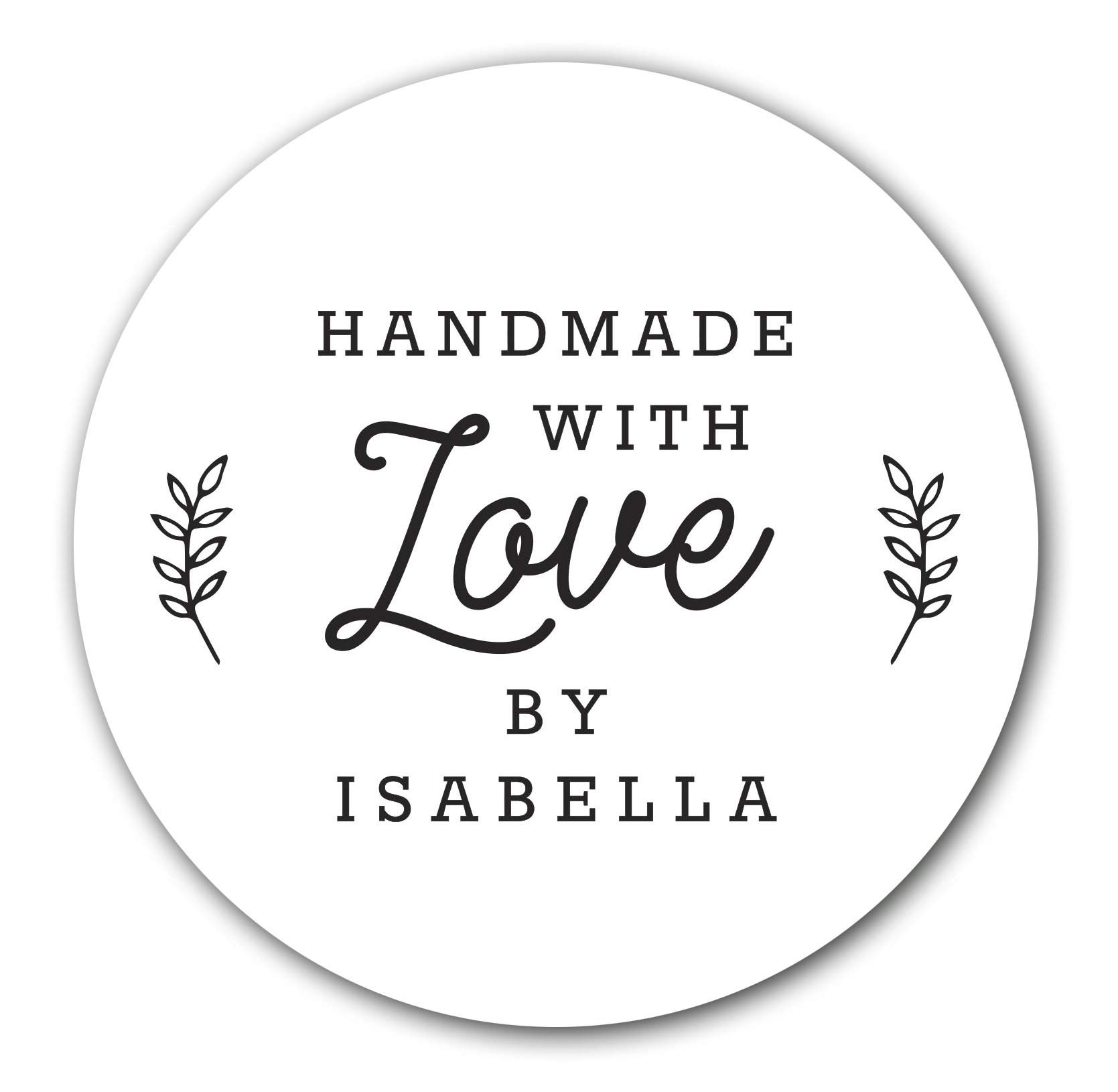 Custom Handmade with Love Stickers - Unique Gift Labels for Baked Goods, Party Favors & DIY Crafts | Perfect for Packaging, Scrapbooking & Personalized Gifts