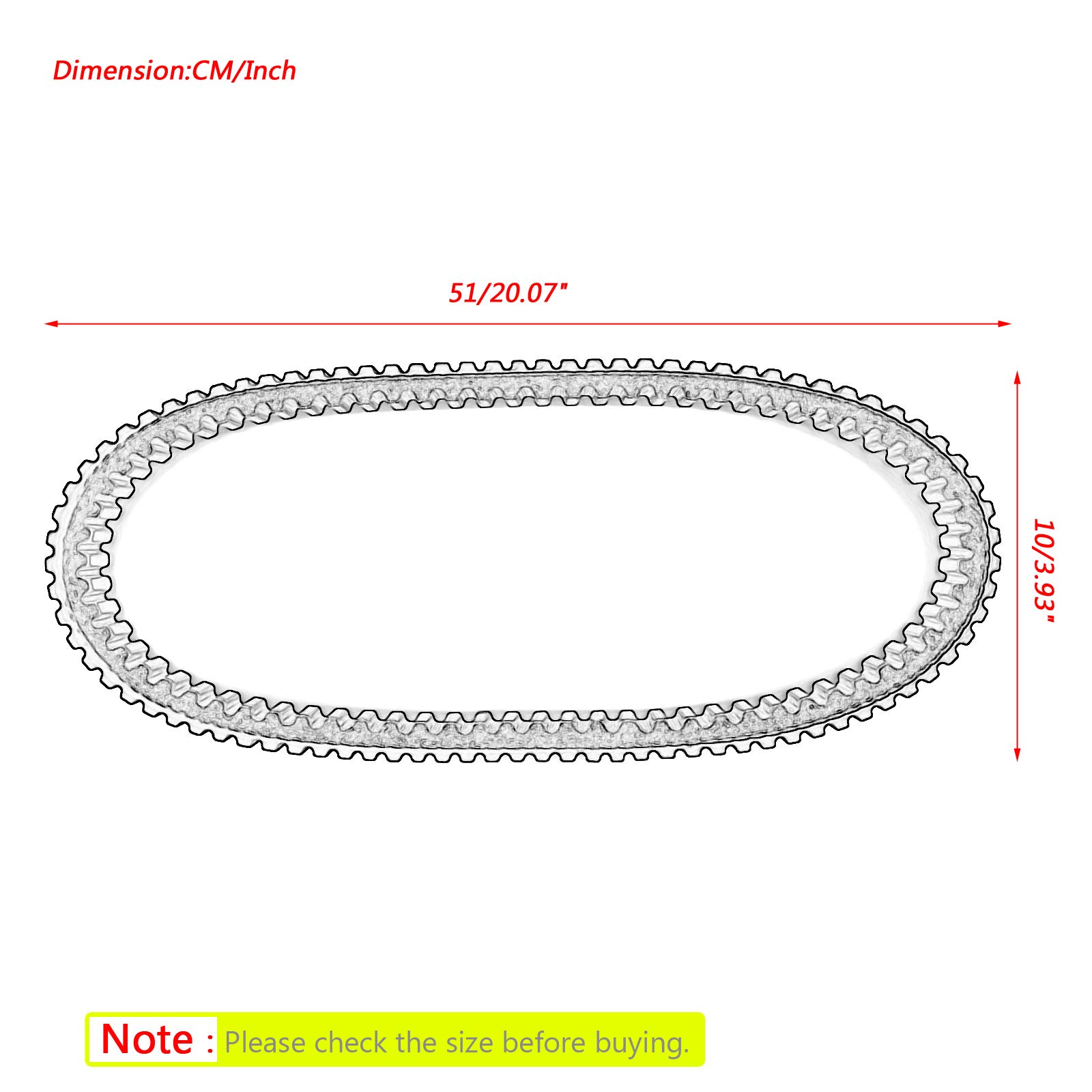 Polaris 3211177 Drive Belt Replacement for Snowmobile Rush Pro S X Switchback Titan 800 - High Performance Snowmobile Belt for Winter Riding & Trail Adventures