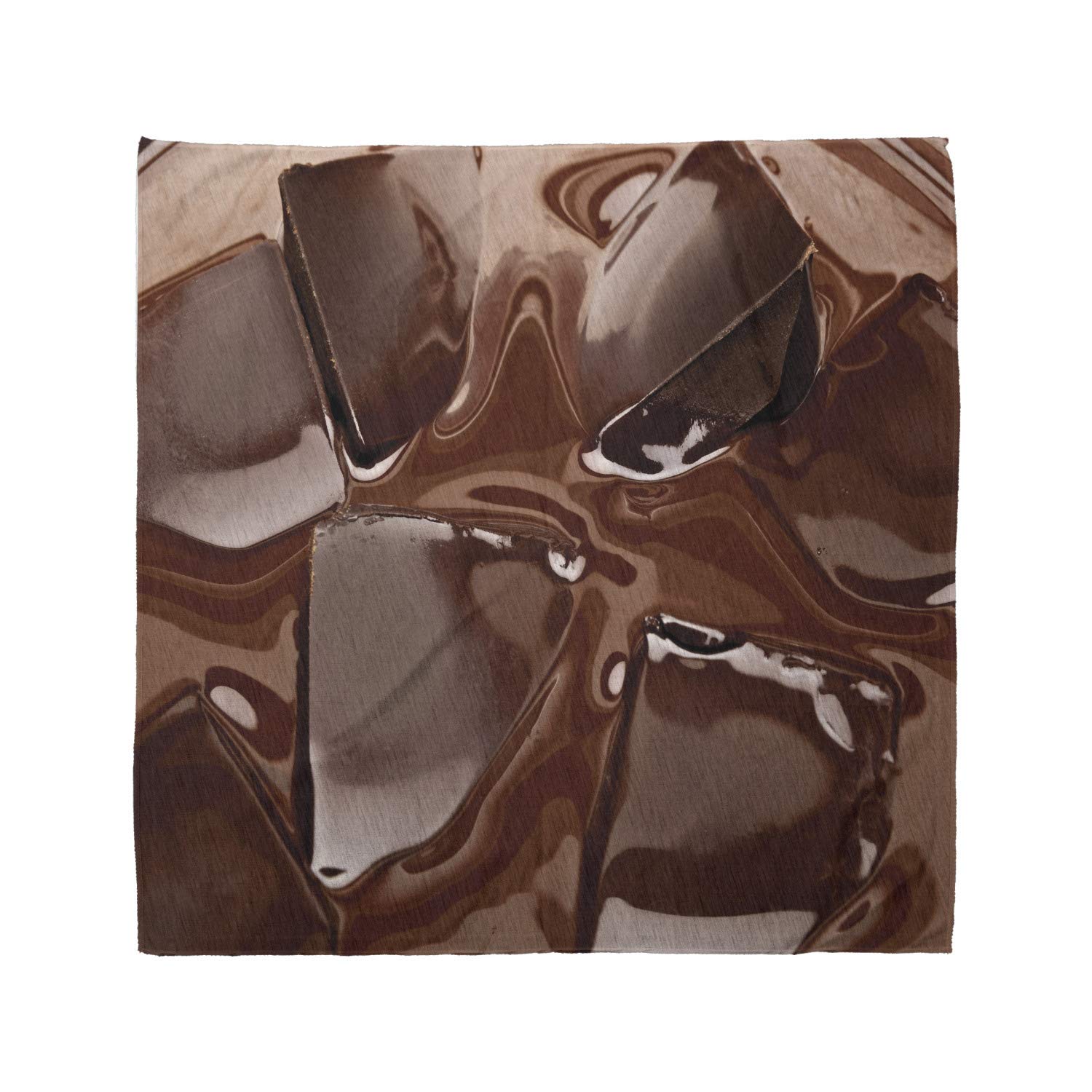 Ambesonne Chocolate Print Bandana - Unisex Head Scarf & Neck Tie with Melting Chocolate Design - Perfect for Outdoor Activities, Music Festivals, and Casual Wear
