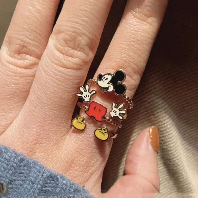 Disney Anime Mickey Mouse Girls Ring - Cute Cartoon Jewelry for Kids & Teens - Perfect for Birthday Gifts, Parties & Everyday Wear
