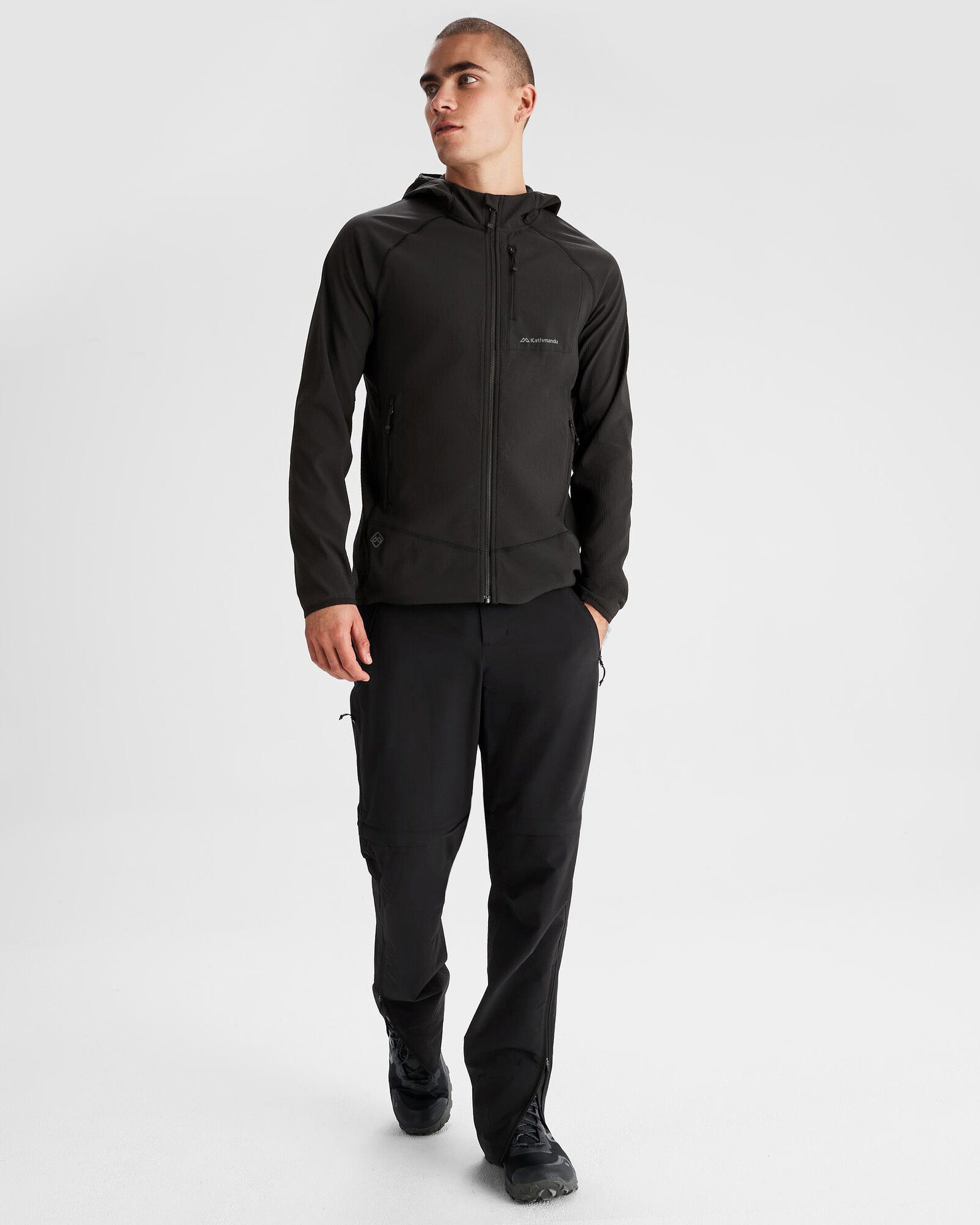 Men's Aysen Hooded Fleece Jacket - Soft Warm Winter Coat for Outdoor Activities, Black Stingray Color - Perfect for Hiking, Camping & Casual Wear