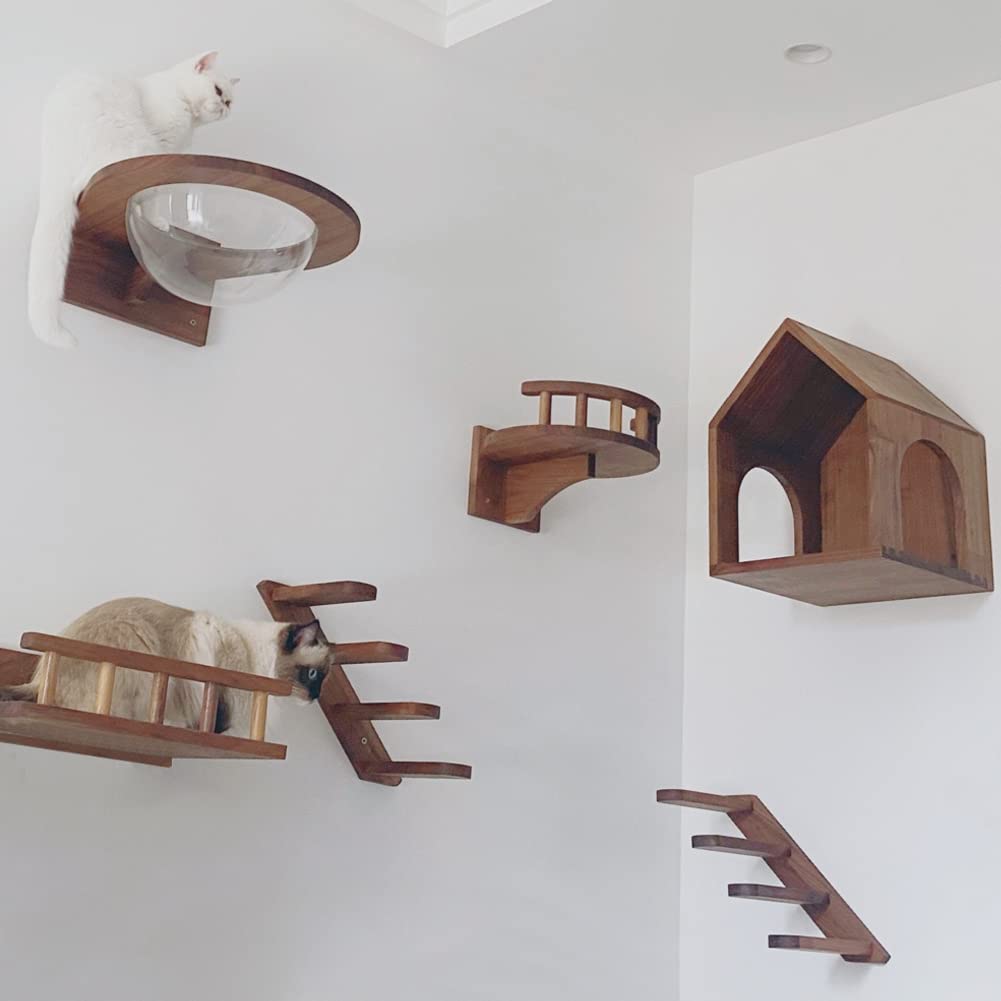 Wooden Wall-Mounted Cat House - Cozy Cat Bed, Perch & Shelf for Indoor Cats | Perfect for Small Spaces & Home Decoration | Durable Cat Furniture for Climbing & Lounging
