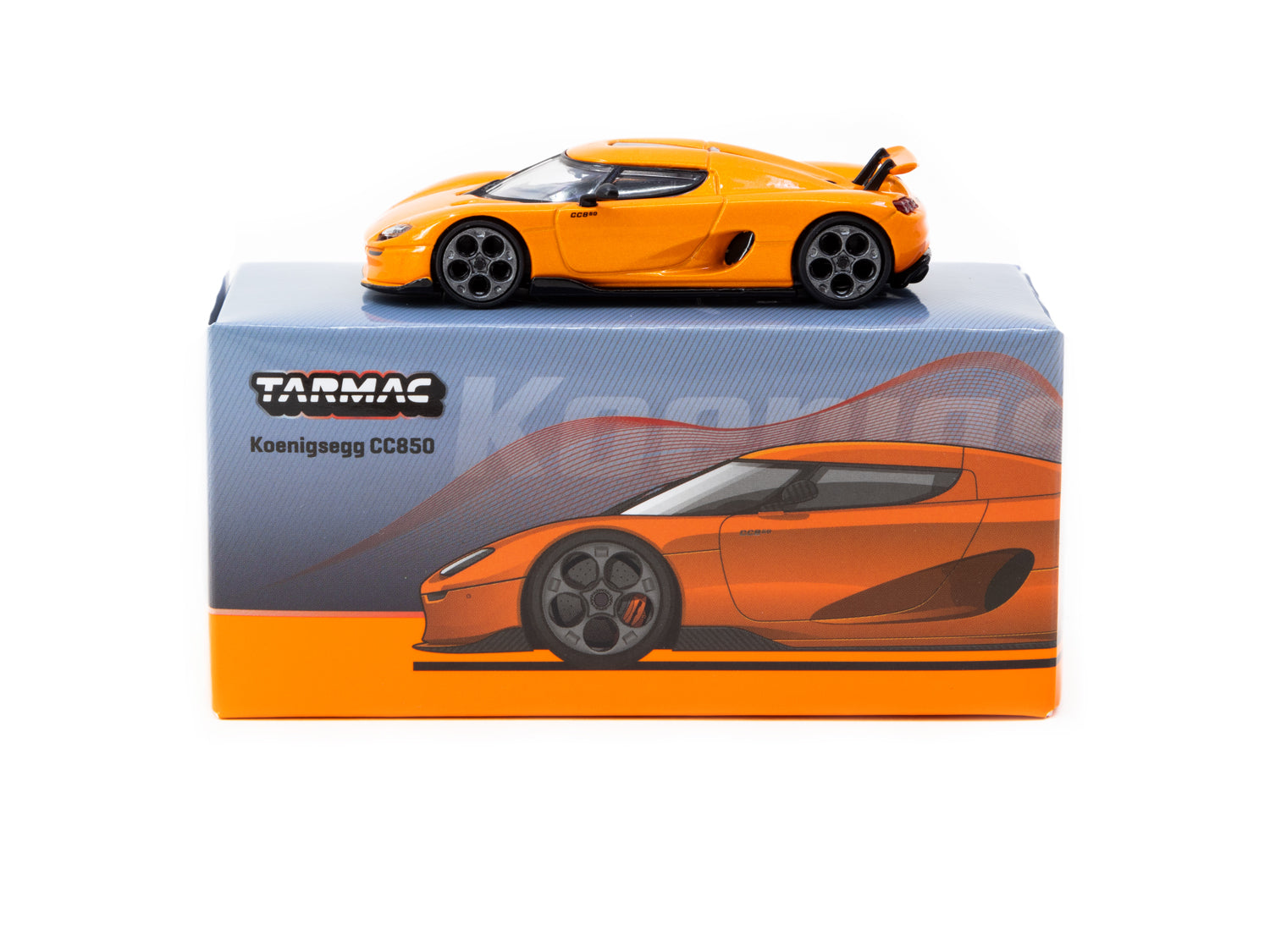 Tarmac Works 1/64 Scale Koenigsegg CC850 Diecast Model Car - Orange - Collectible Miniature for Car Enthusiasts - Perfect for Display, Gifts, and Model Car Collections
