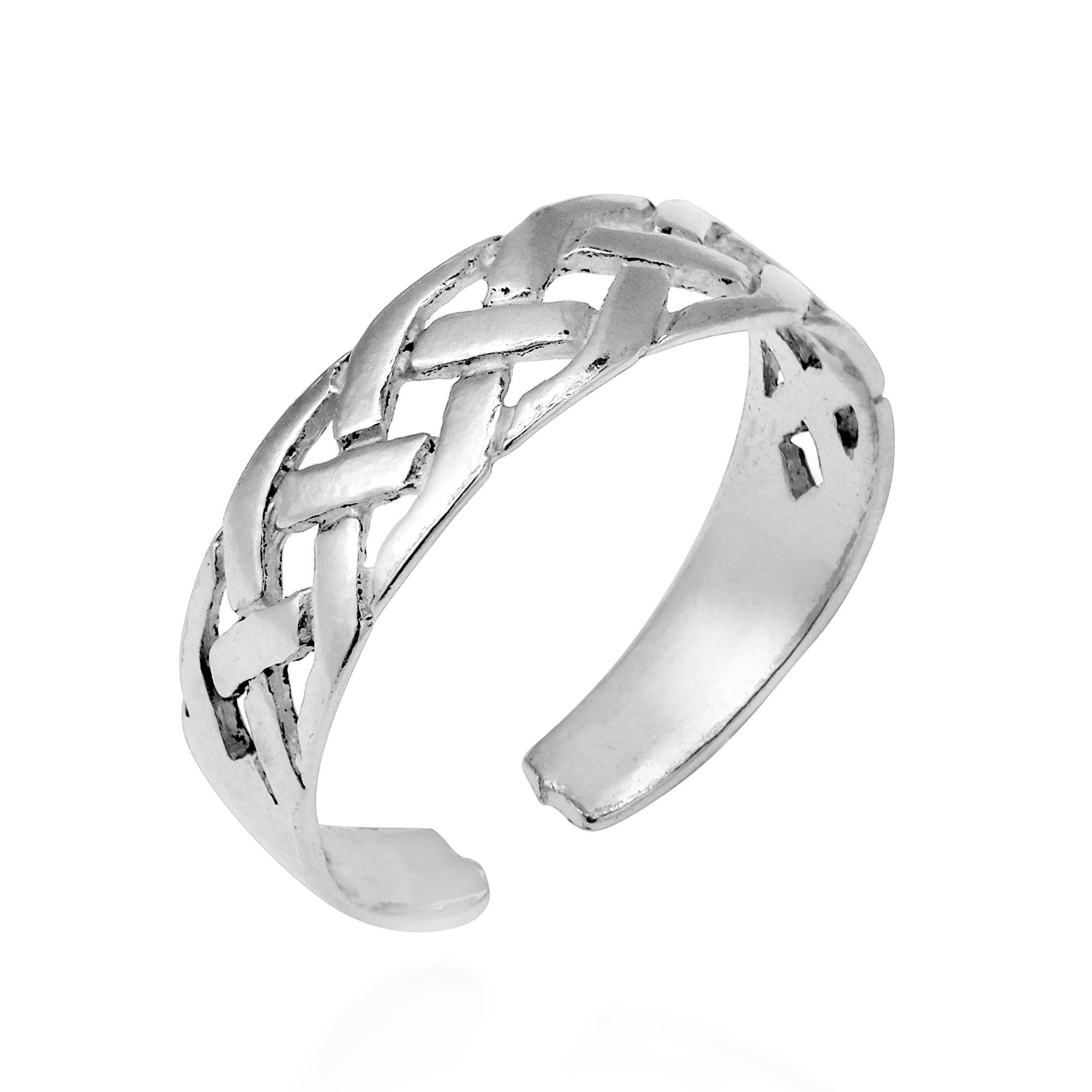 AeraVida Adjustable .925 Sterling Silver Celtic Knot Toe Ring or Pinky Ring for Women | Elegant Interwoven Design | Perfect for Beach, Yoga, and Summer Outfits