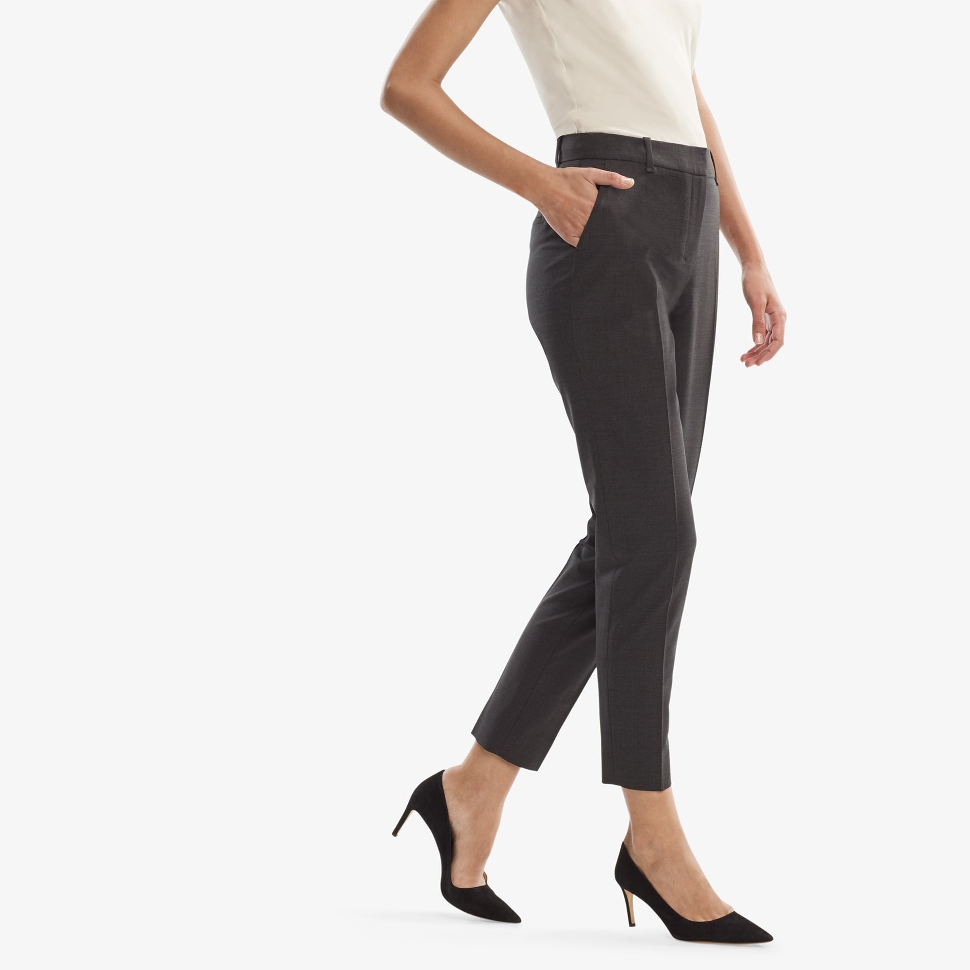 Mejia Tropical Wool Pants - Gray Melange for Men | Comfortable & Breathable for Travel & Business Casual Wear