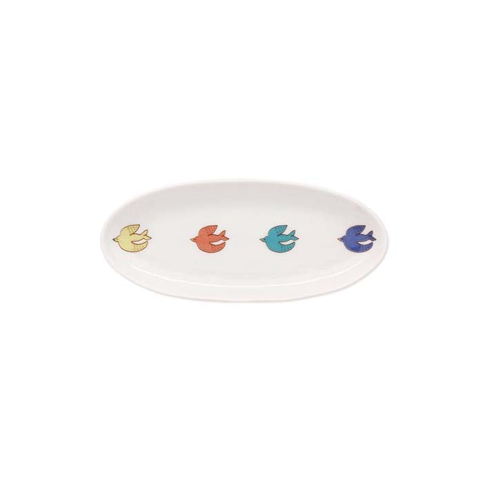 Harekutani Porcelain Bird Oval Plate - Hand-Painted Japanese Decorative Serving Dish for Home Decor, Dining & Gift Giving - Perfect for Tea Parties, Weddings & Special Occasions