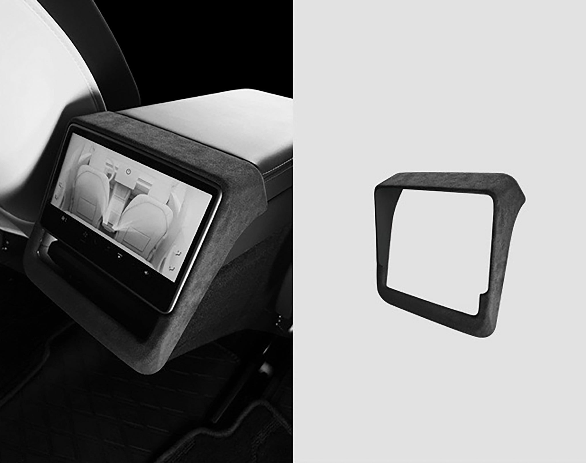 Tesla Alcantara Rear Screen Trim Cover for 2024+ Model 3 Highland & 2025+ Model Y Juniper - Premium Interior Accessory for Enhanced Comfort & Style