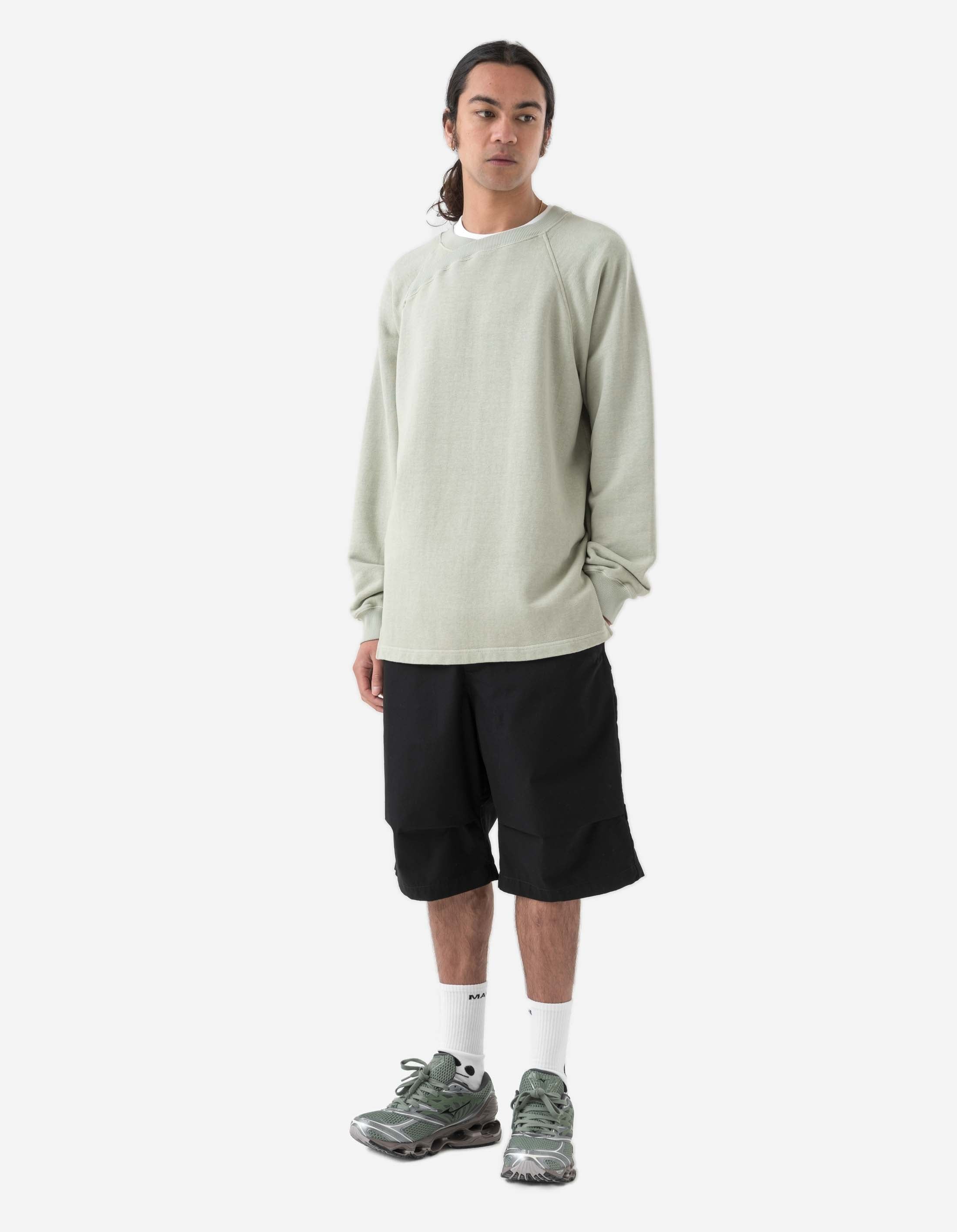 6002 Asym Monk Organic Crew Sweat Sage - Eco-Friendly Cotton Sweatshirt for Men | Casual Streetwear & Loungewear | Perfect for Yoga, Gym, and Everyday Wear