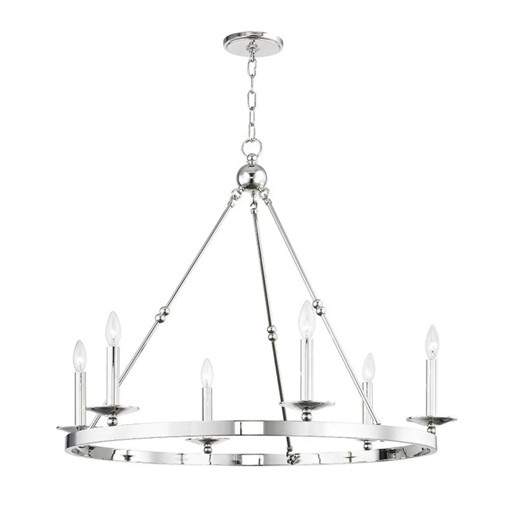 Allendale 6-Light Transitional Chandelier in Polished Nickel - Elegant Dining Room & Foyer Lighting Fixture for Modern Homes
