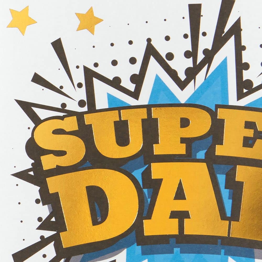 Super Dad Lettering Father's Day Card - Heartfelt Greeting Card for Dad, Stepdad, Grandpa - Perfect for Birthday, Anniversary & Special Occasions
