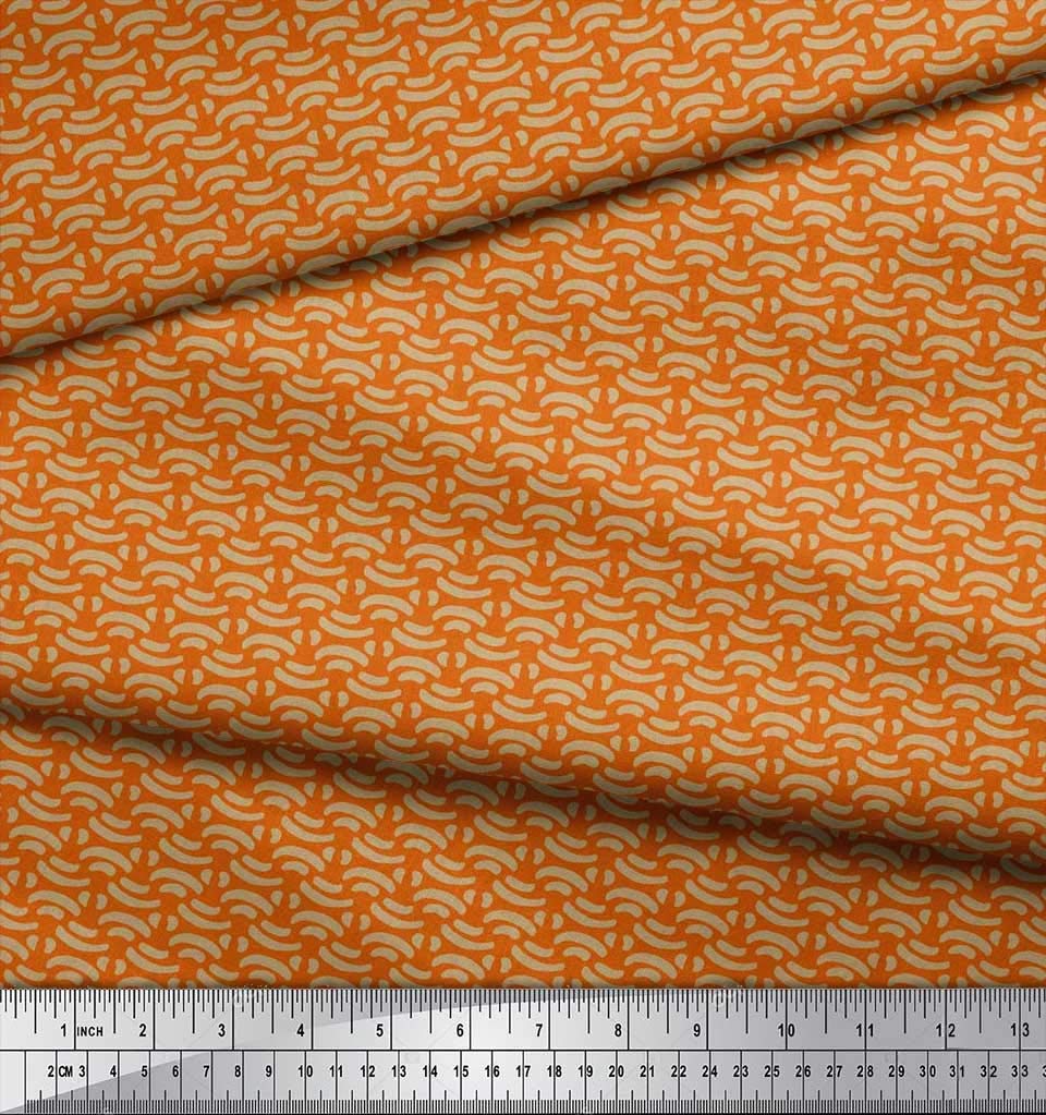 Soimoi Moss Georgette Brown Fabric by The Yard - 42 Inch Wide Brush Stroke Abstract Textile for Dresses, Scarves & Home Decor - Printed Artistic Fabric for Fashion Design & DIY Projects