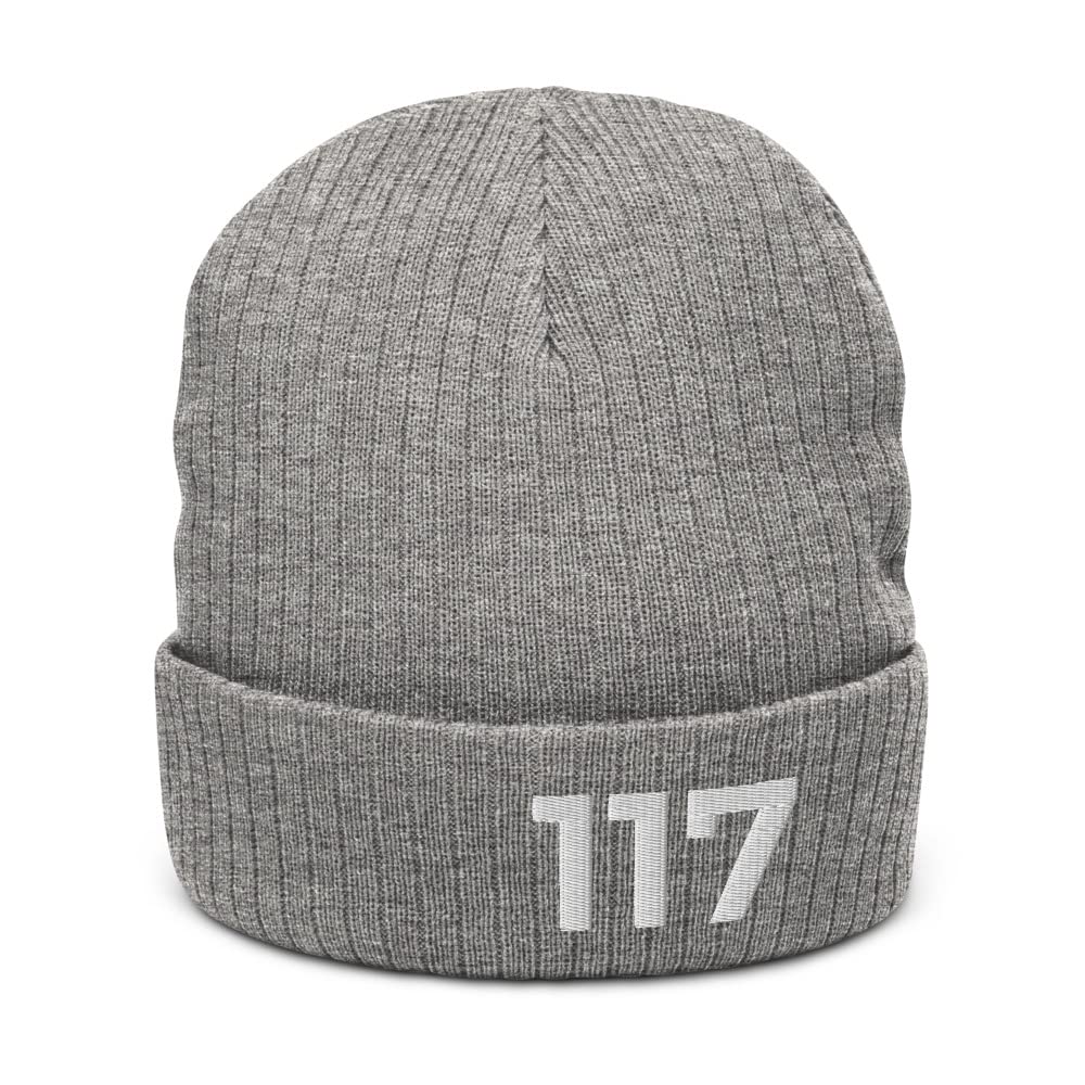 Master Chief 117 Halo Infinite Embroidered Beanie - Recycled Cuffed Video Game Hat for Gaming & Outdoor Adventures