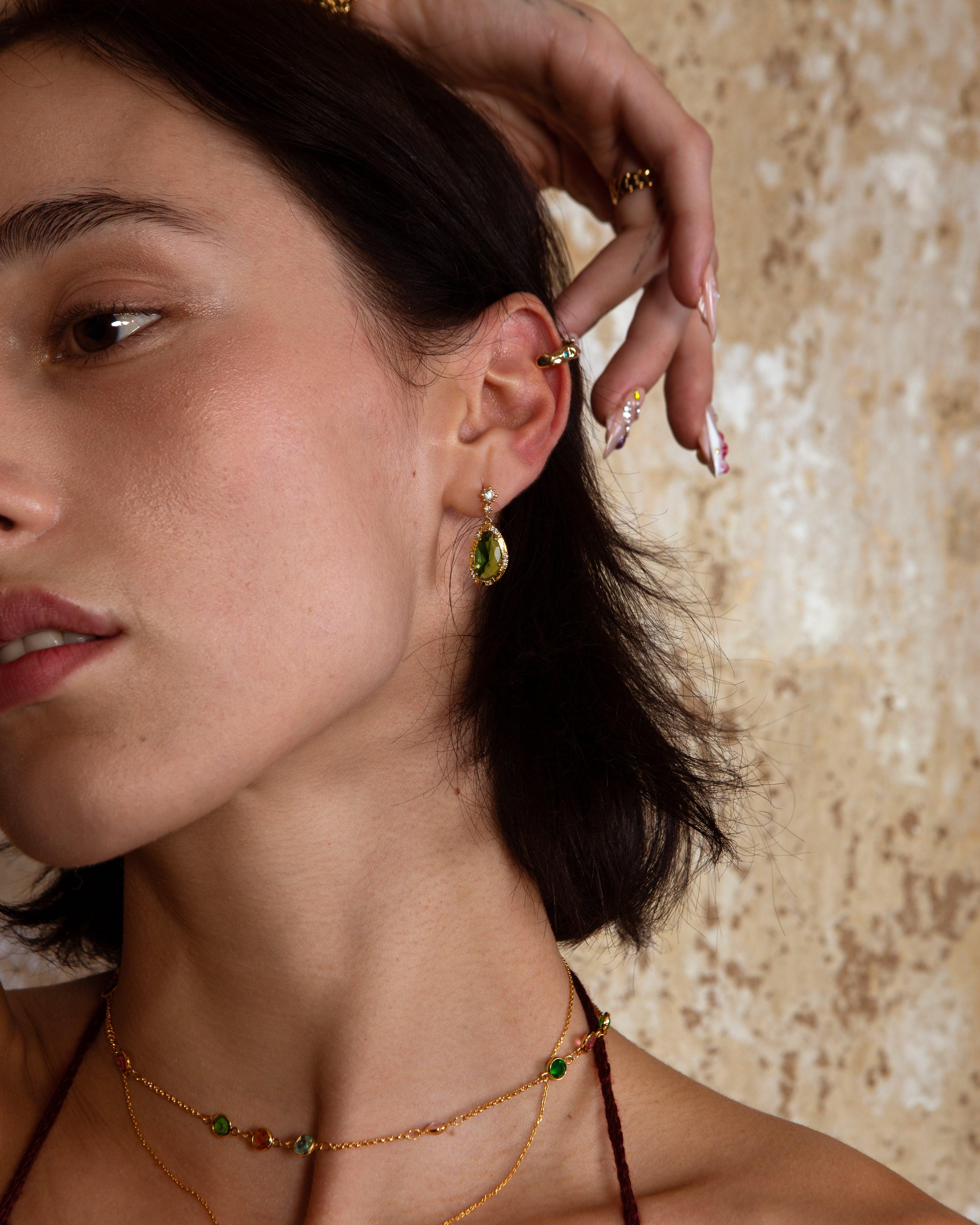 Verdant Dreams Earrings - Elegant Green Leaf Dangle Earrings for Women | Perfect for Boho, Party & Everyday Wear