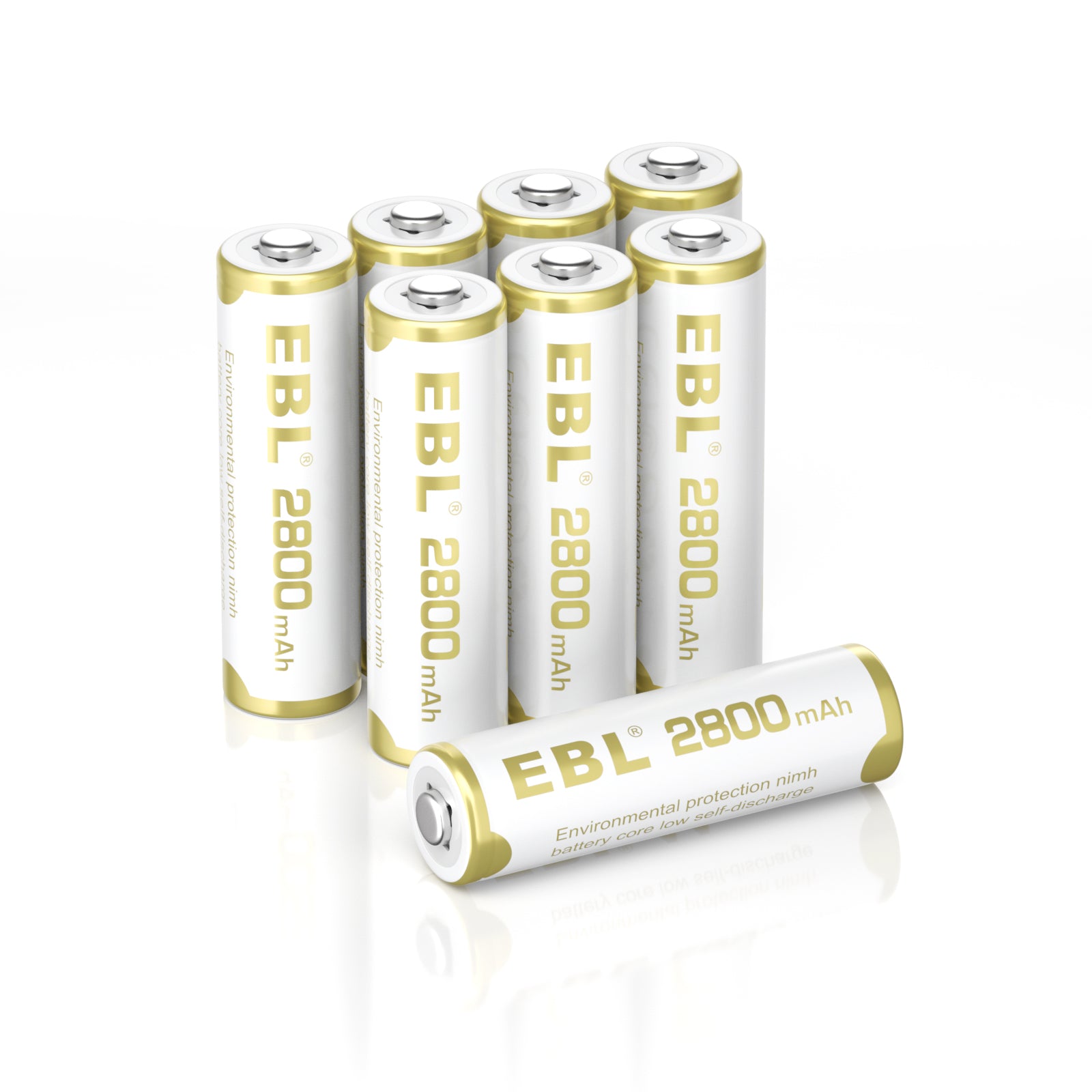 EBL AA Rechargeable Batteries 2800mAh High Capacity - 8 Pack NiMH Battery with USB Charger for Cameras, Flashlights, Toys & Electronics - Long Lasting Power Solution