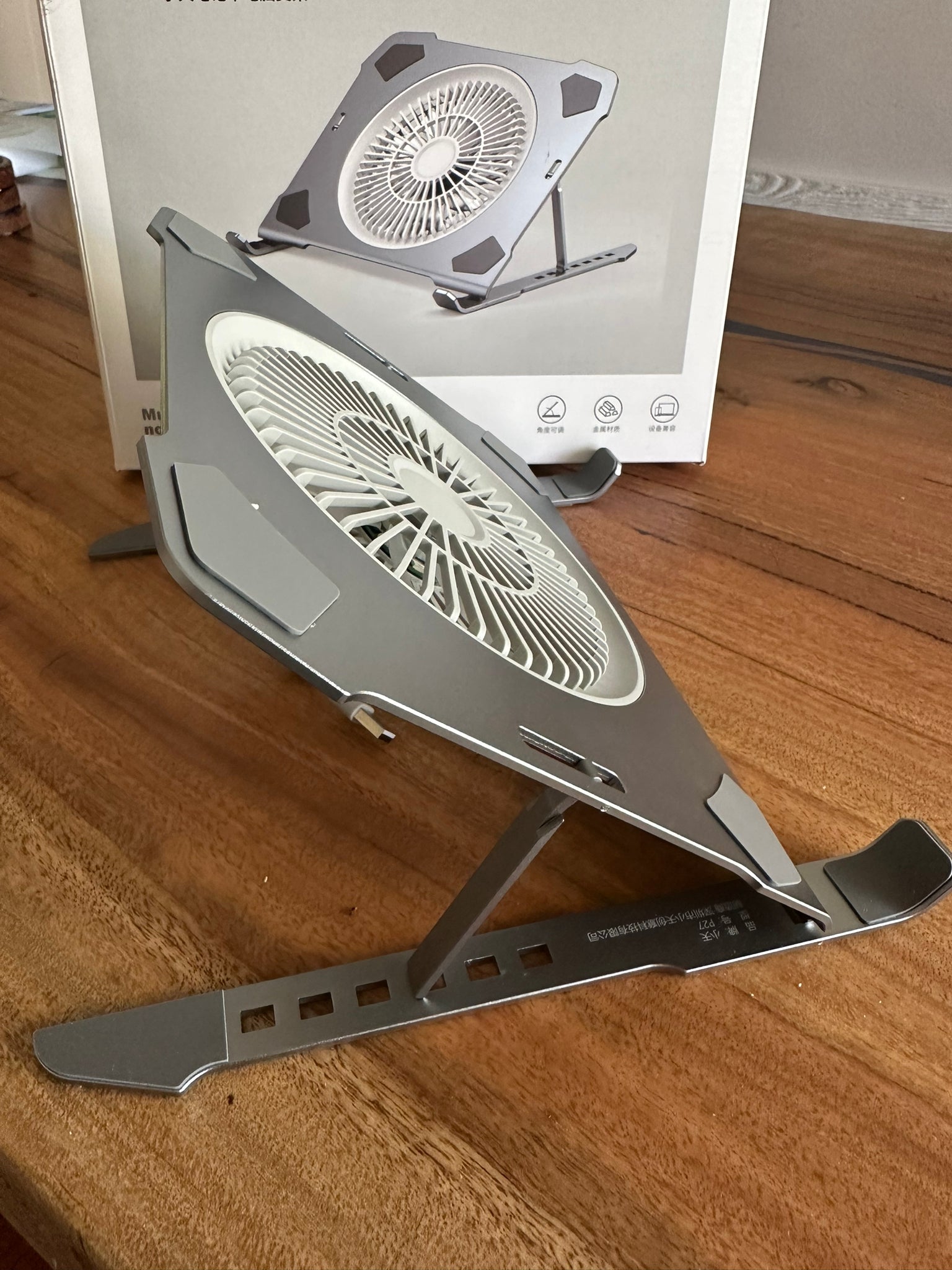 Ergonomic Adjustable Laptop Stand with Cooling Fan - Foldable & Portable Computer Holder for MacBook, iPad, Tablet - Perfect for Home Office, Gaming & Workstation Setup