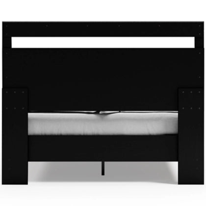 Finch Queen Panel Platform Bed with 2 Nightstands - Modern Wooden Bed Frame with Storage & Matching Nightstands for Bedroom, Guest Room or Apartment