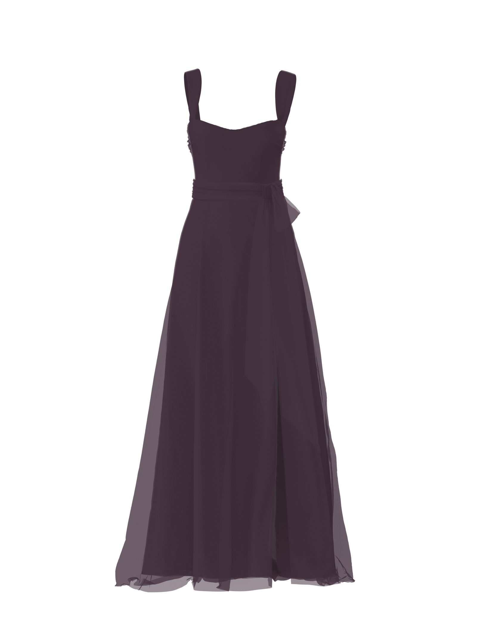 Alexis Bodice & Arabella Skirt Set with Sash Belt in Plum - Perfect for Bridesmaids, Prom, and Formal Events