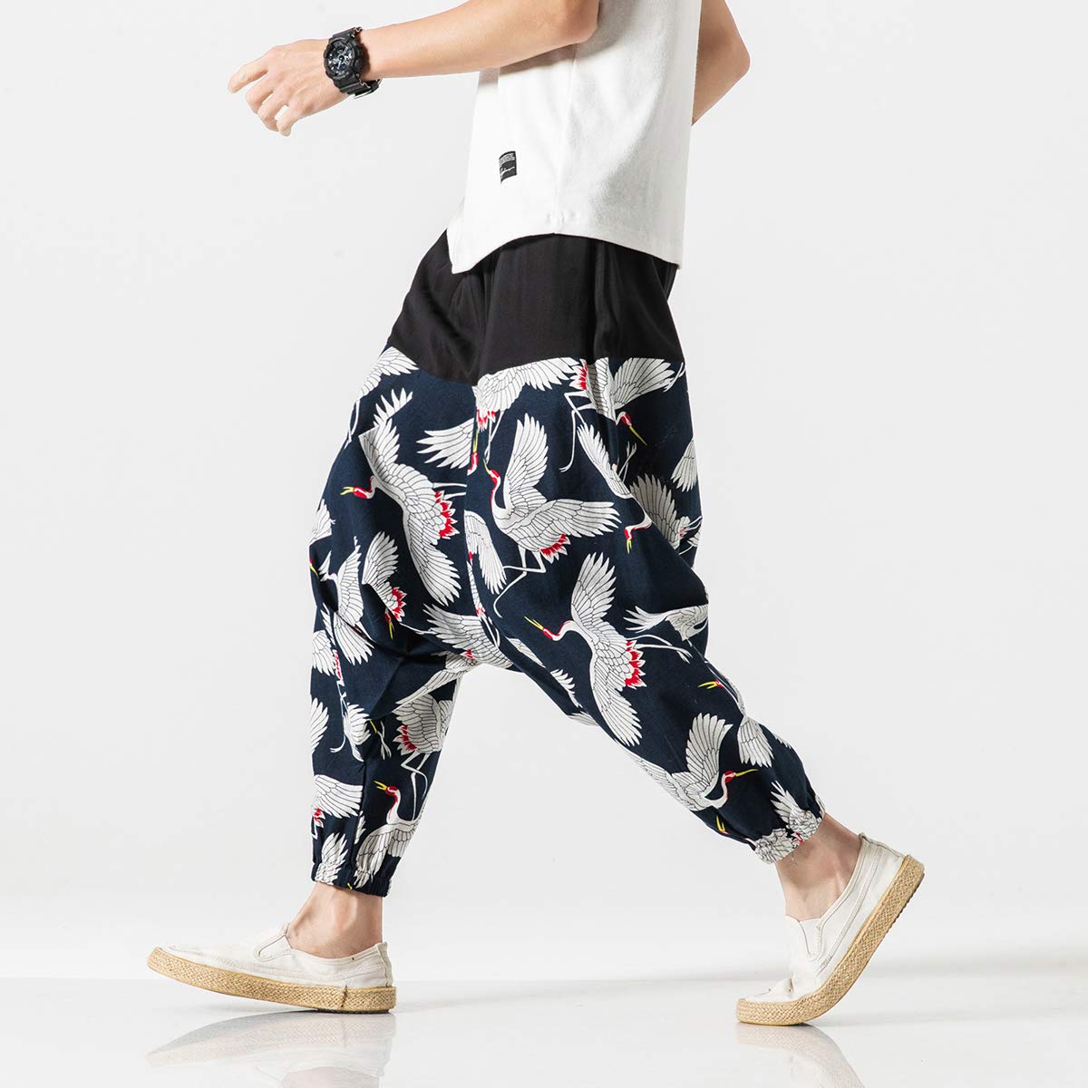 Seidarise Men's Harem Pants - Drop Crotch Genie Pants, Plus Size Balloon Yoga Joggers for Comfort & Style | Perfect for Lounge, Workout & Casual Wear
