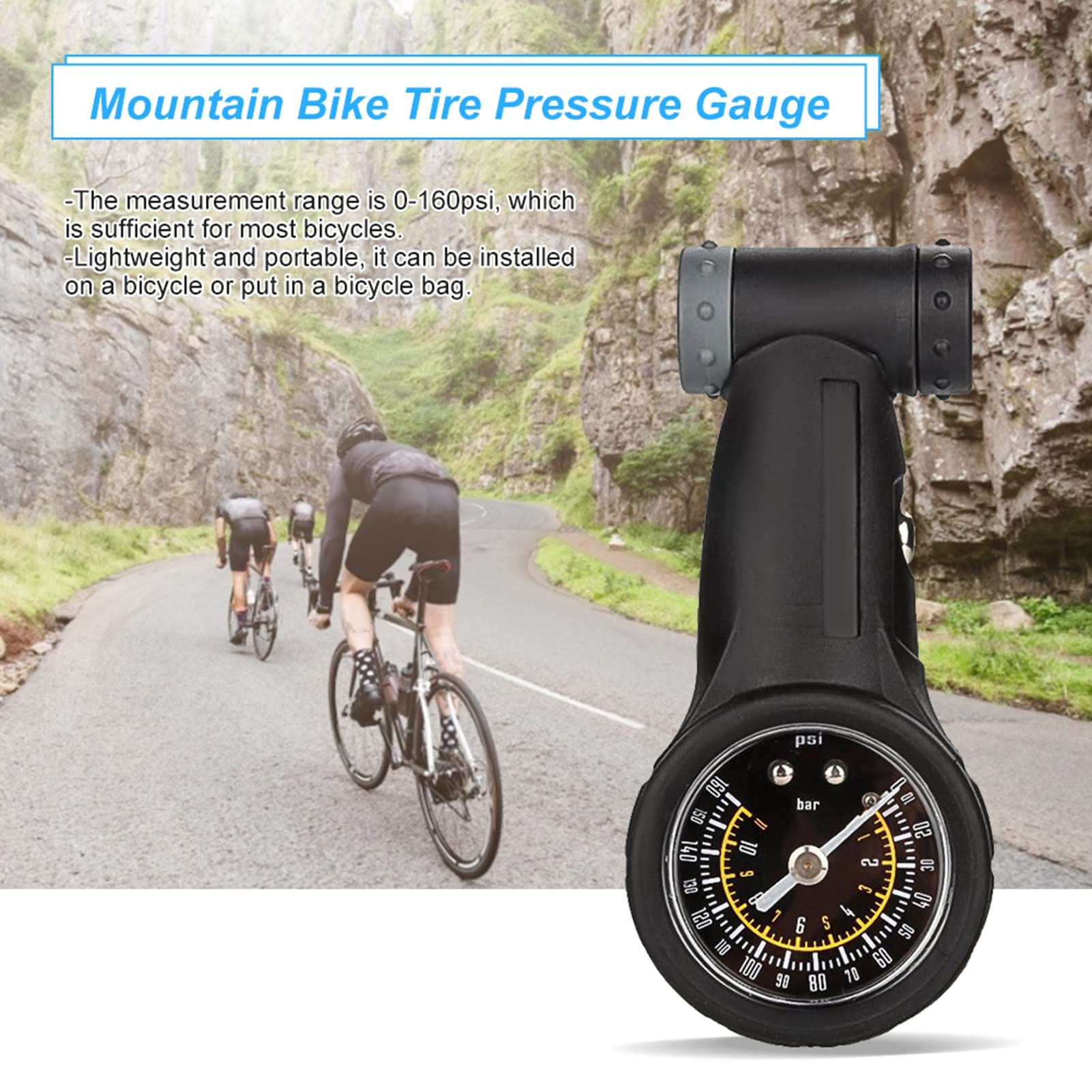 Premium Digital Tire Pressure Gauge - Accurate Car, Motorcycle & Bike Tire Pressure Checker with LCD Display - Perfect for Road Trips, Commuting & Cycling Safety