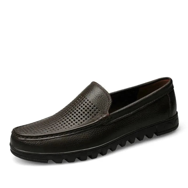 Big Size 37-48 Men's Genuine Leather Flat Shoes - Classic Hand-Sewn Black & Brown Casual Flats for Men | Zapatos Hombres | Perfect for Office, Travel & Everyday Wear