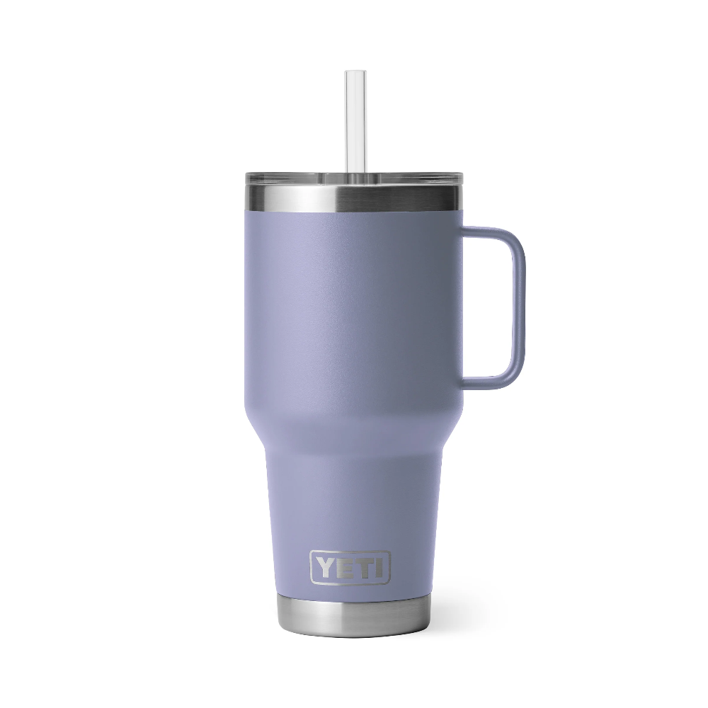 **35 oz Rambler Insulated Stainless Steel Mug with Straw Lid - Perfect for Coffee, Tea & Cold Drinks at Home, Office or Travel**