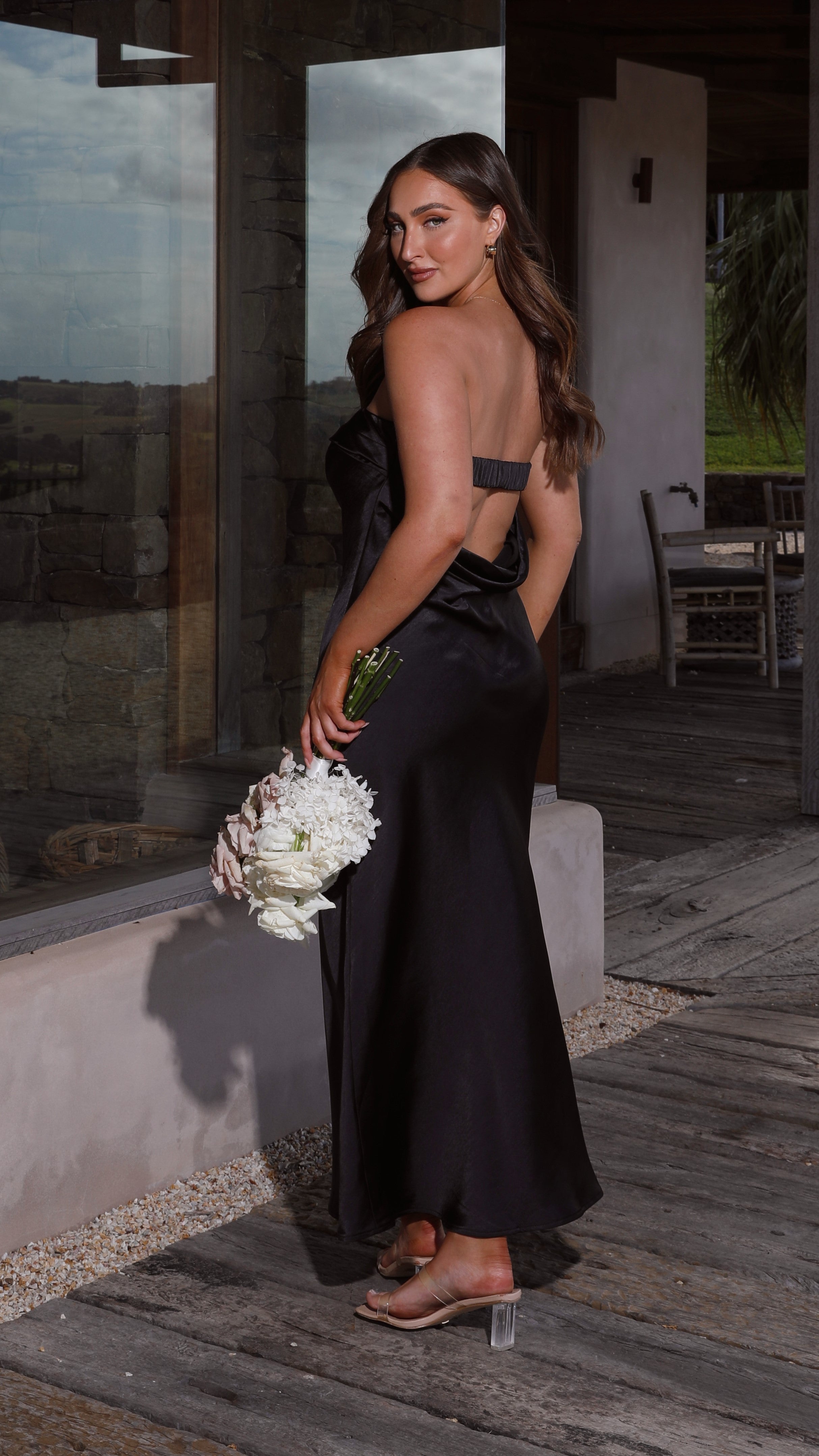 Gisele Black Maxi Dress for Women - Elegant Long Flowy Dress for Summer, Beach, Parties & Special Occasions