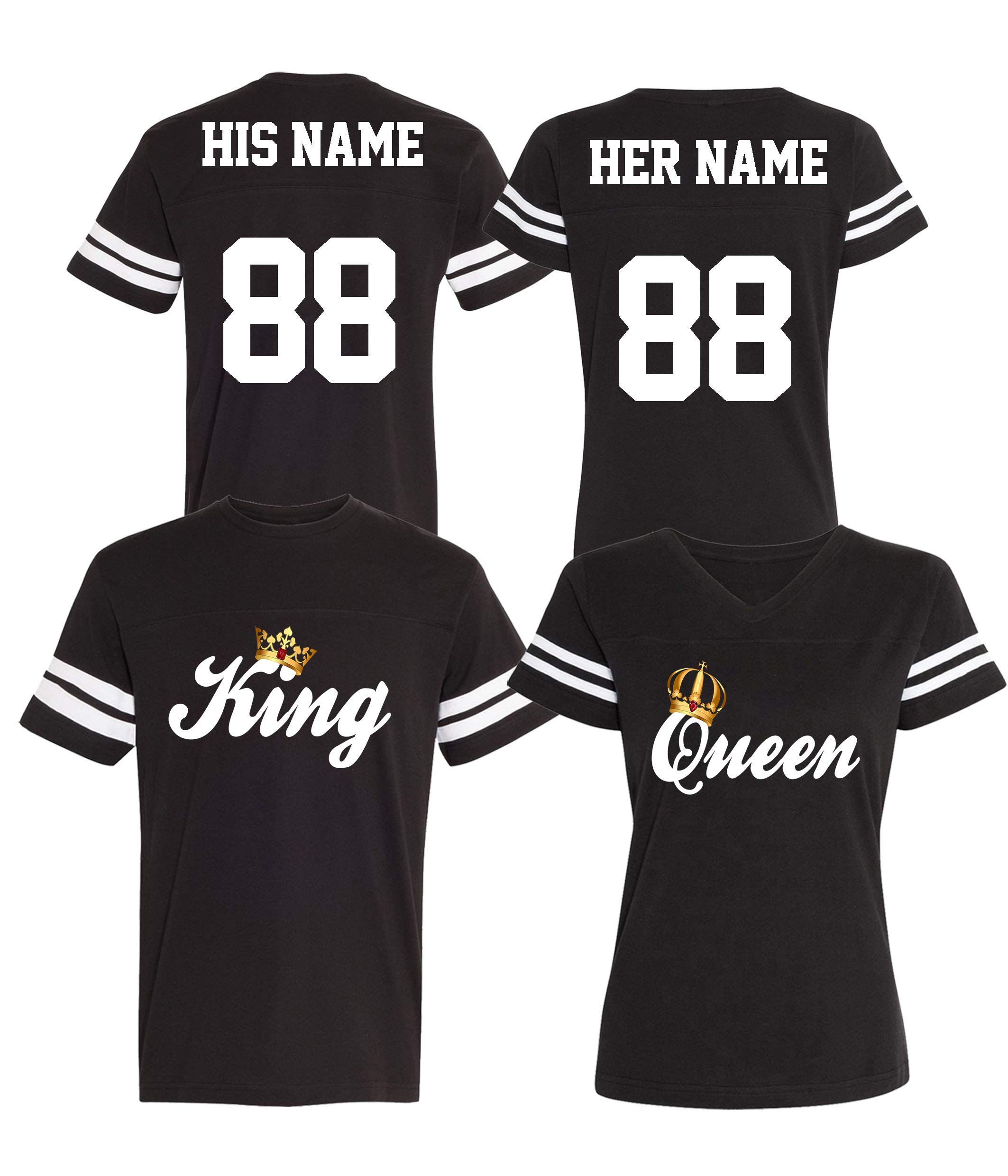 Custom Cotton Couple Jerseys - His & Her Matching T-Shirts for Valentine's Day, Anniversary Gifts & Romantic Date Nights