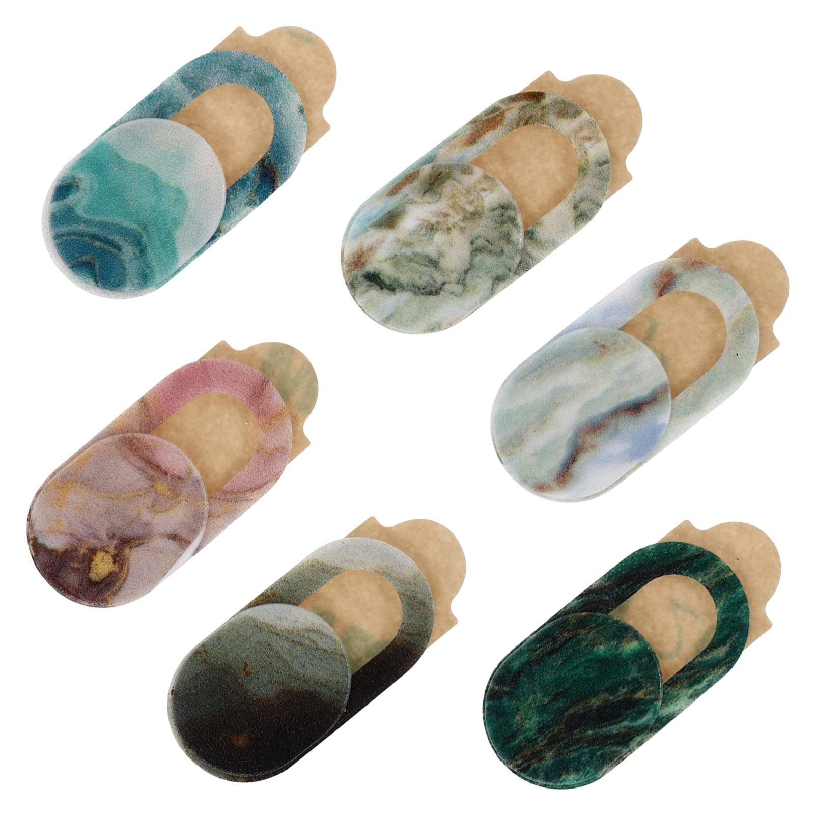 Abaodam 6Pcs Marble Pattern Laptop Webcam Cover - Thin Slide Camera Blocker Privacy Protector for Phone, Tablet, Laptop, Desktop & PC - Ideal for Home, Office, and Remote Work Security