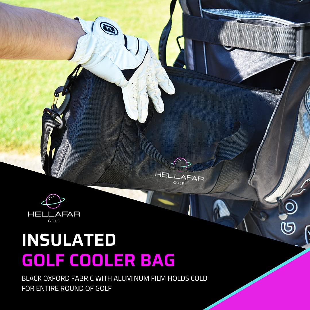 Premium Golf Bag Cooler with Adjustable Shoulder Strap - Insulated 6-Can (12oz) or 2-Bottle (750ml) Capacity - Includes 4 Can Cooler Sleeves - Perfect for Golf Courses, Camping & Outdoor Activities