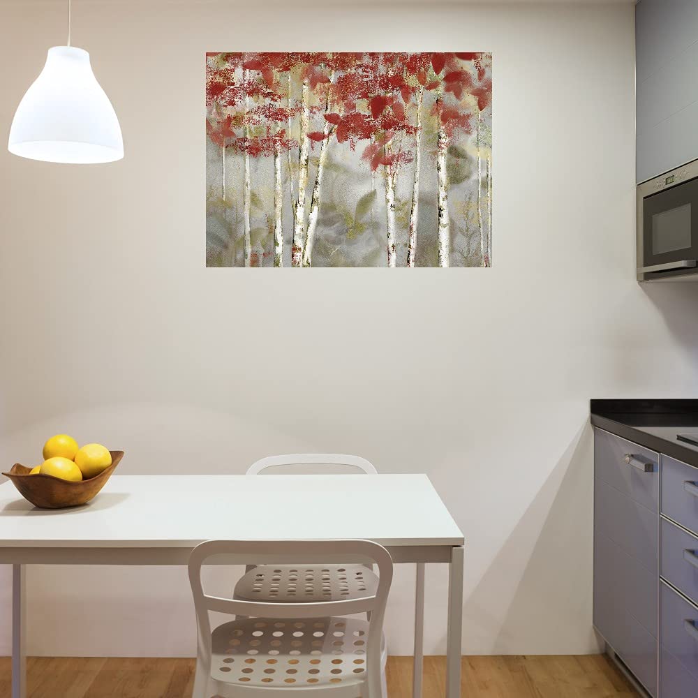 Autumn Forest Canvas Wall Art - 32x24 Inch Large Fine Art Painting for Bedroom & Living Room Decor - Handmade by Artist Nan - Perfect for Home, Office & Gift Giving