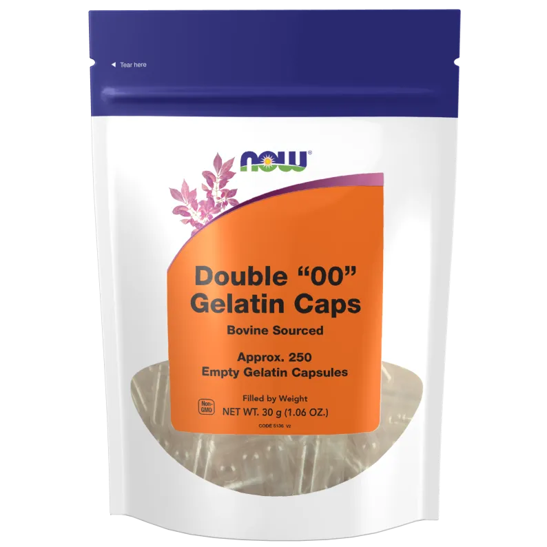 NOW Double 00 Empty Gelatin Capsules - 1000 Count, Size 00 for DIY Supplements, Essential Oils & Herbal Medicine - Perfect for Home Pharmacy, Vitamin Filling & Aromatherapy