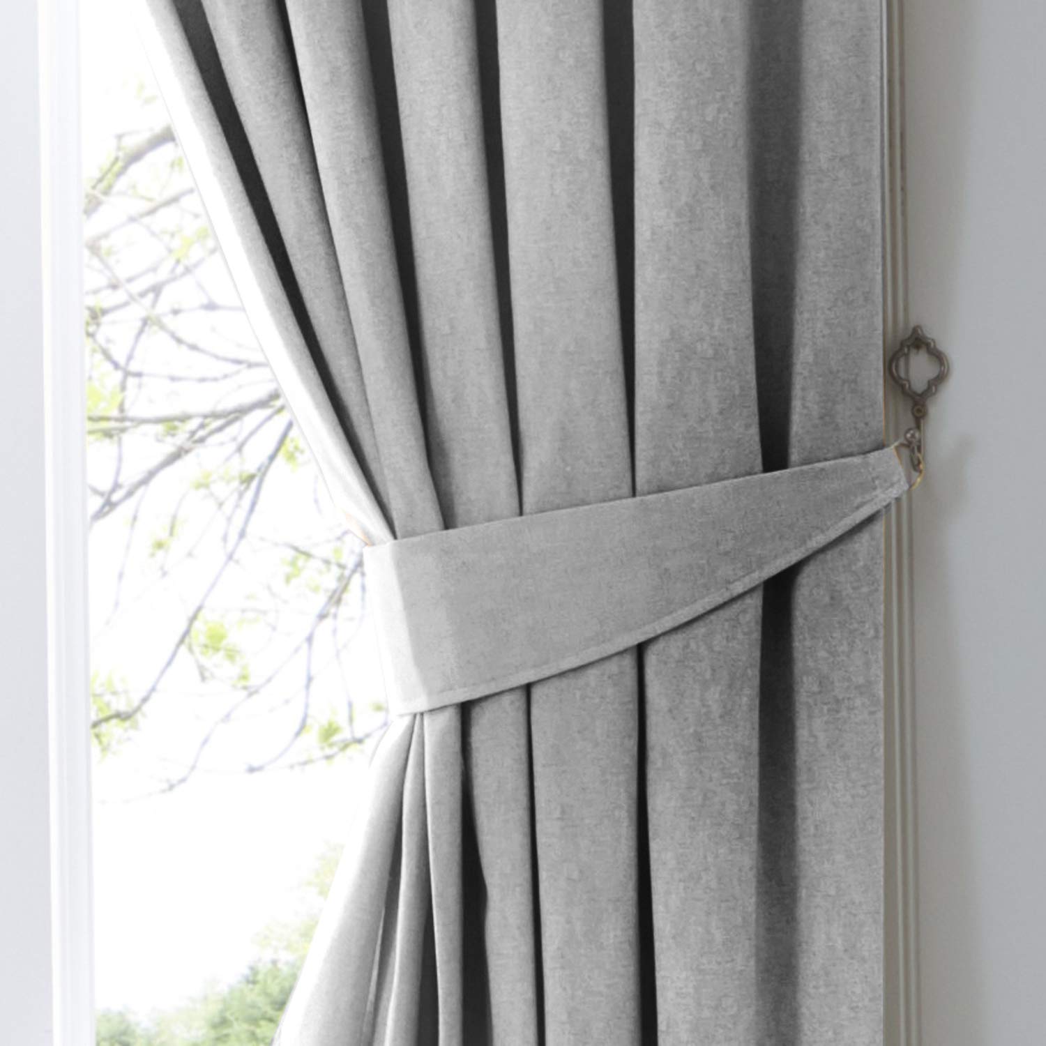 Elegant Silver Curtain Tiebacks for Dijon - Premium Window Drapery Holdbacks for Living Room, Bedroom & Home Decor